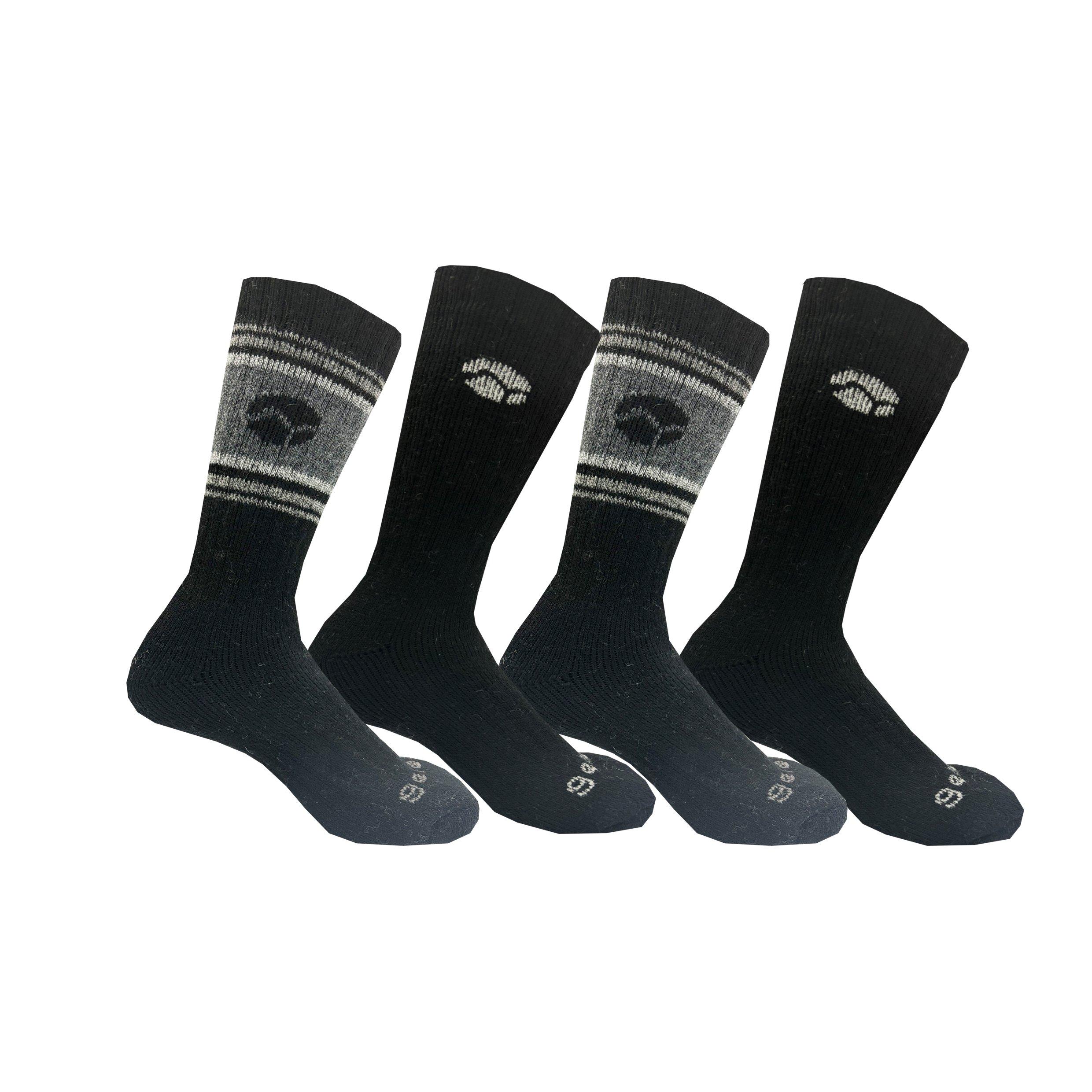 Gelert Men's 4Pk Cold Weather Wool Blend Crew Socks - Black - Mens 7-11