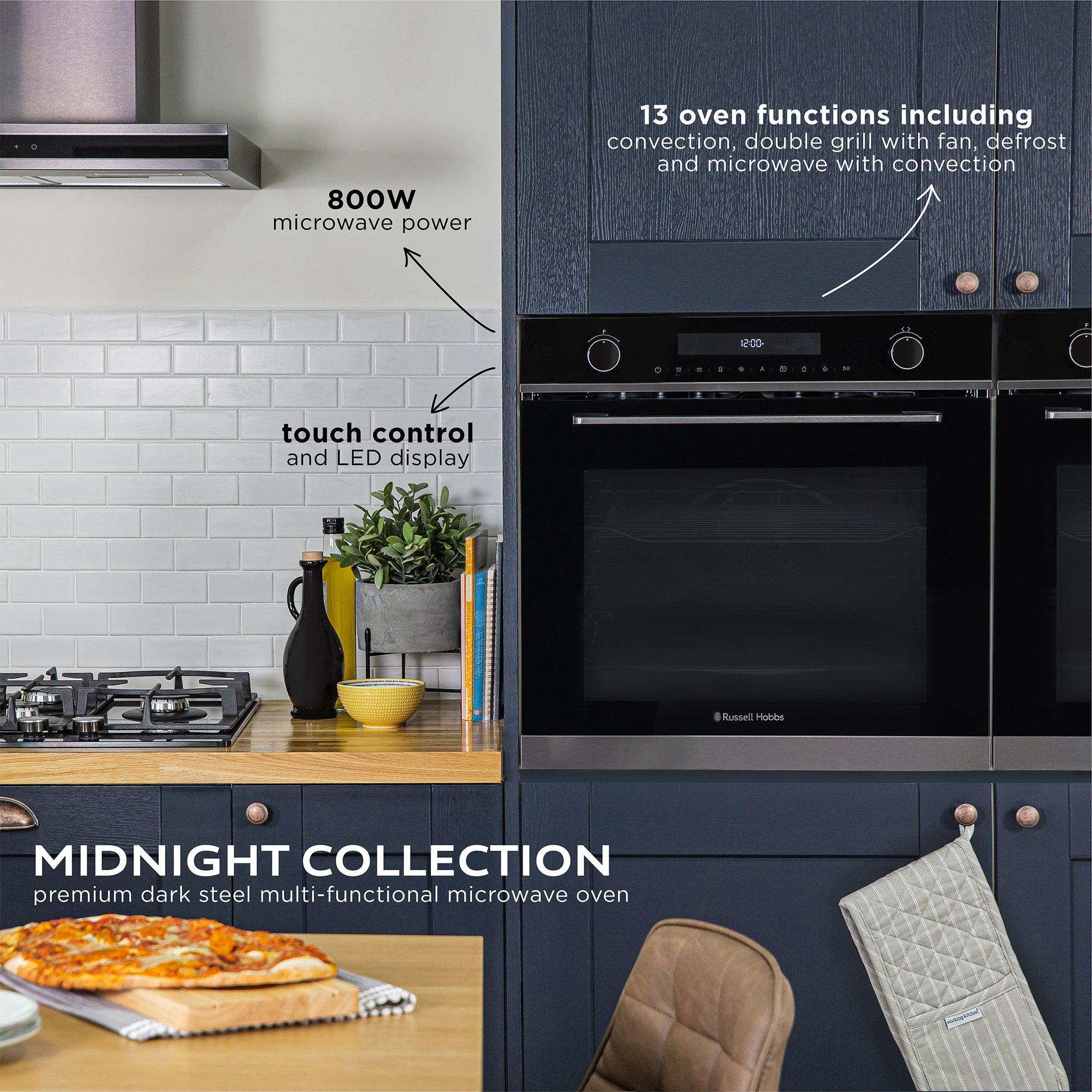 Dark Steel - Russell Hobbs - RHMEO7202DS Built-in Electric Fan Oven & Microwave - 3