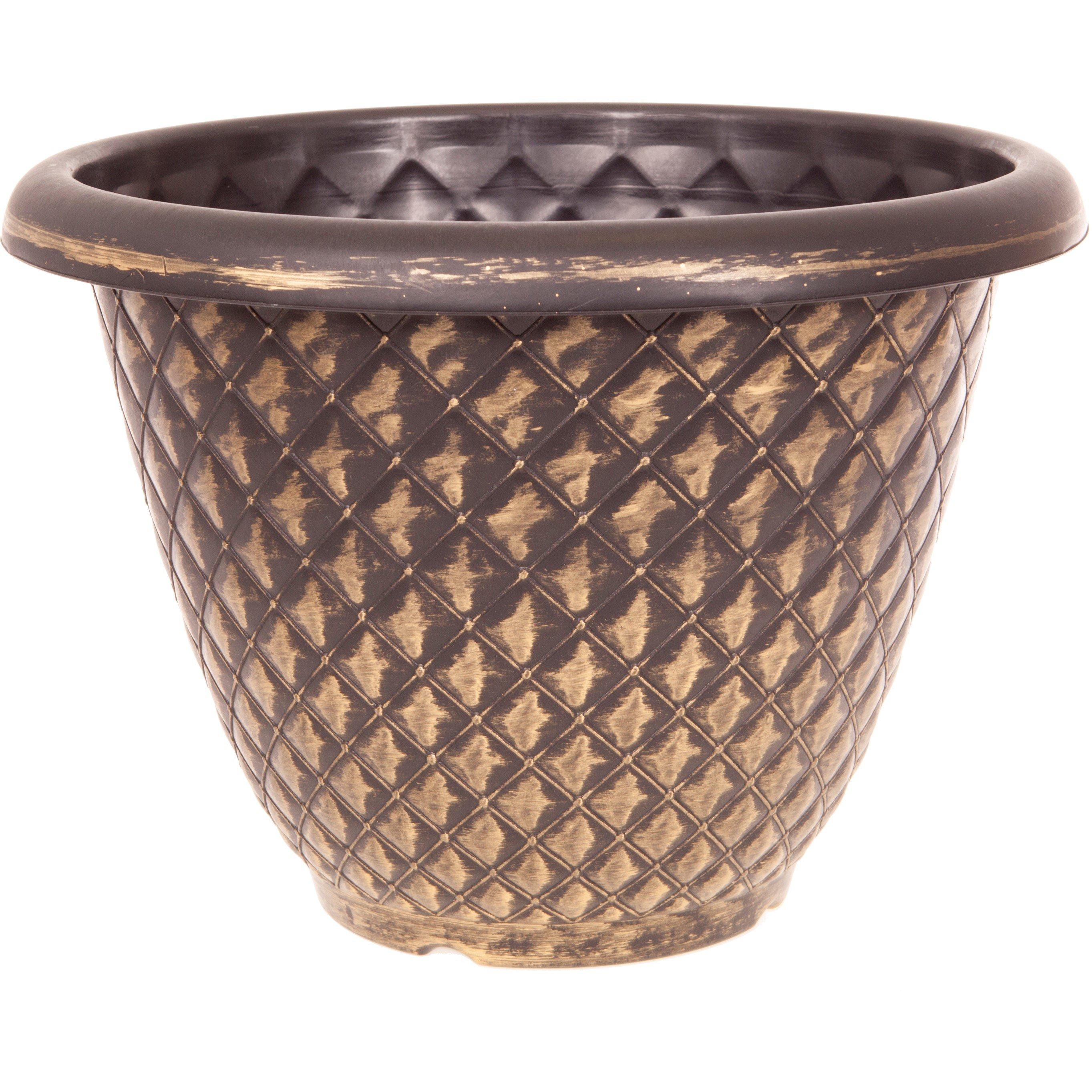 Black - YouGarden - Pinecone Planter 13 (Black with Gold) x 2