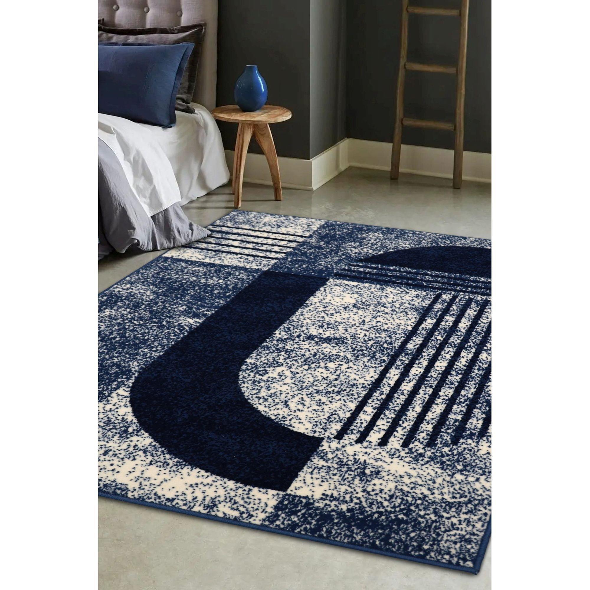 Navy - Homemaker - Maestro Modern Geo Rug Navy - 1