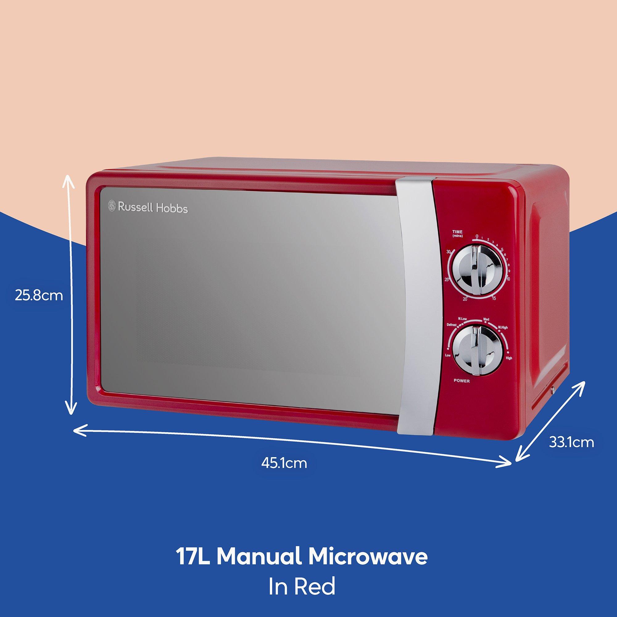 Red - Russell Hobbs - RHMM701R-N Colours Plus 17L Red Manual Microwave - 11