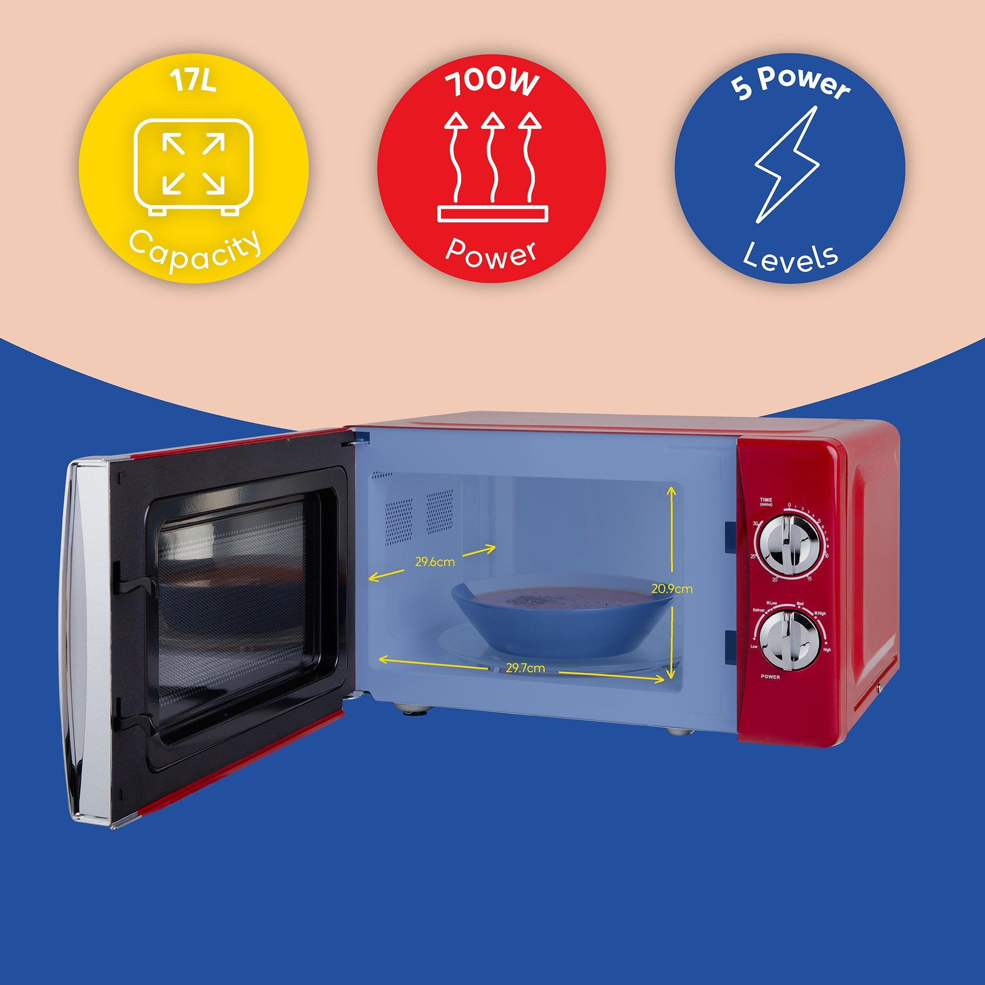 Red - Russell Hobbs - RHMM701R-N Colours Plus 17L Red Manual Microwave - 10