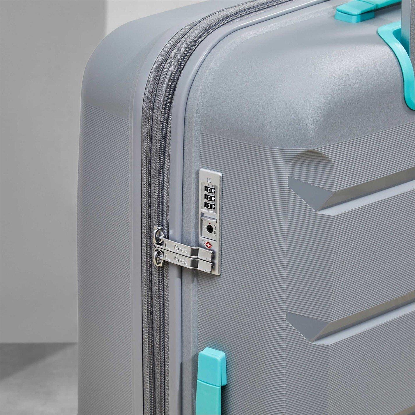Grey/ Aqua - Rock - Tulum Suitcase Grey/Aqua - 6
