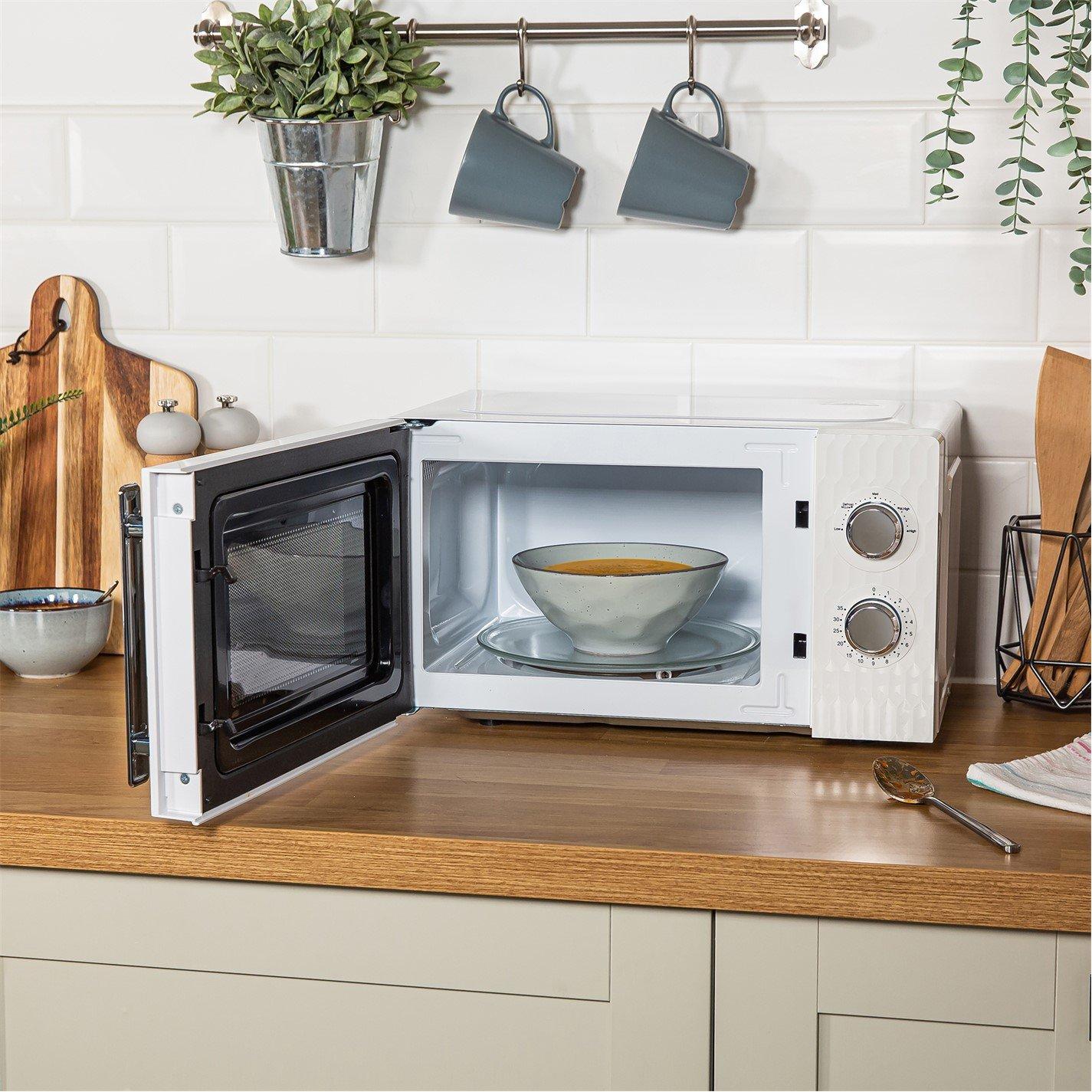 White - Russell Hobbs - RHMM715 Honeycomb Manual Microwave 17L White - 4