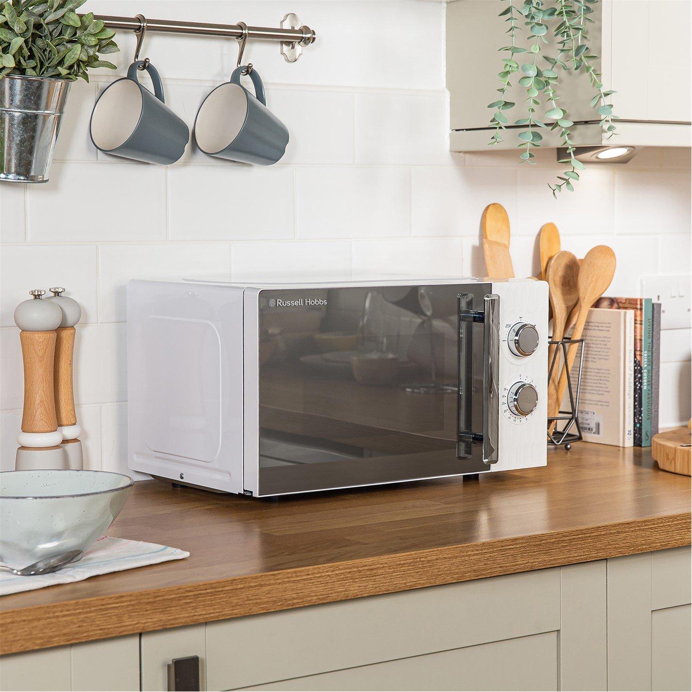 White - Russell Hobbs - RHMM715 Honeycomb Manual Microwave 17L White - 5