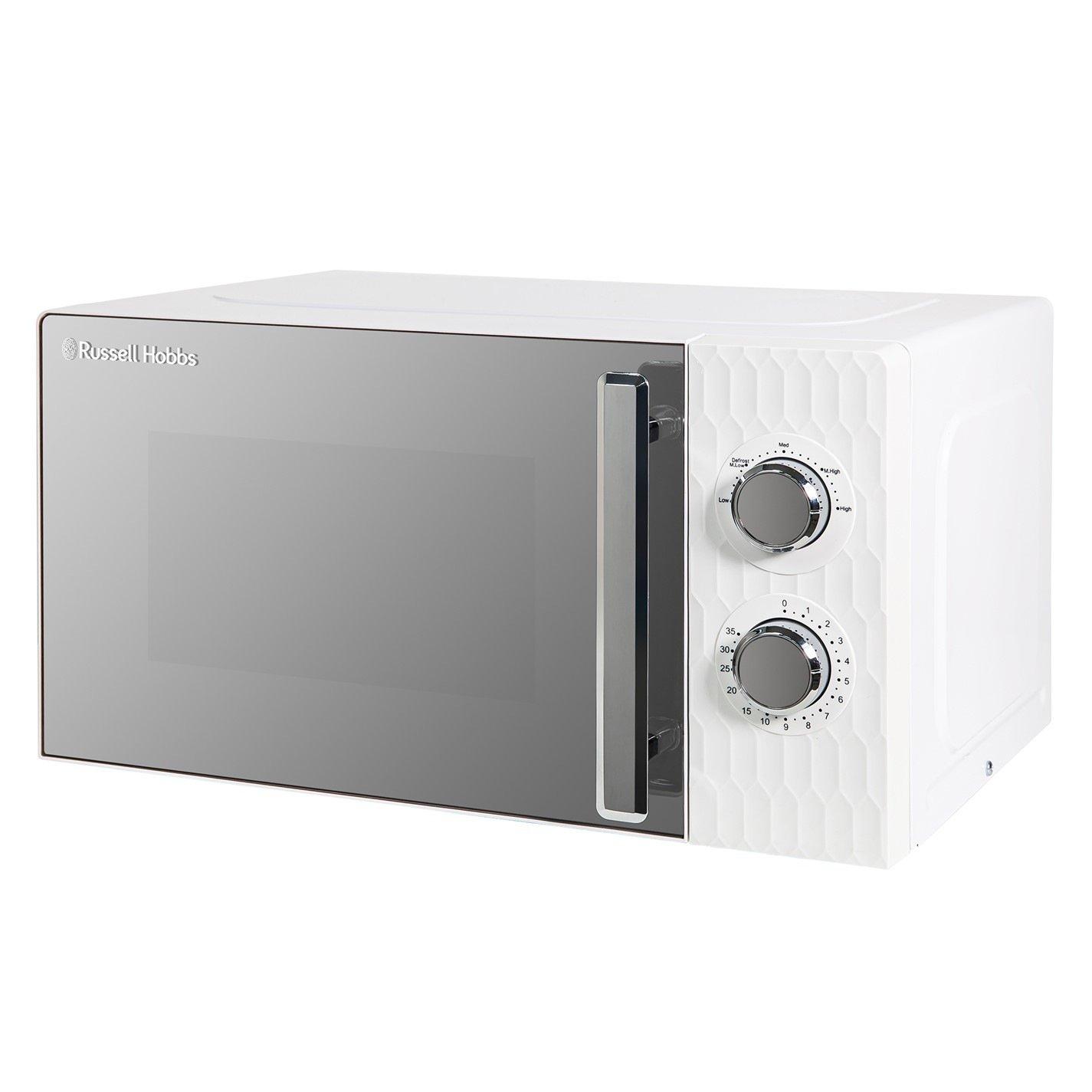 White - Russell Hobbs - RHMM715 Honeycomb Manual Microwave 17L White - 8