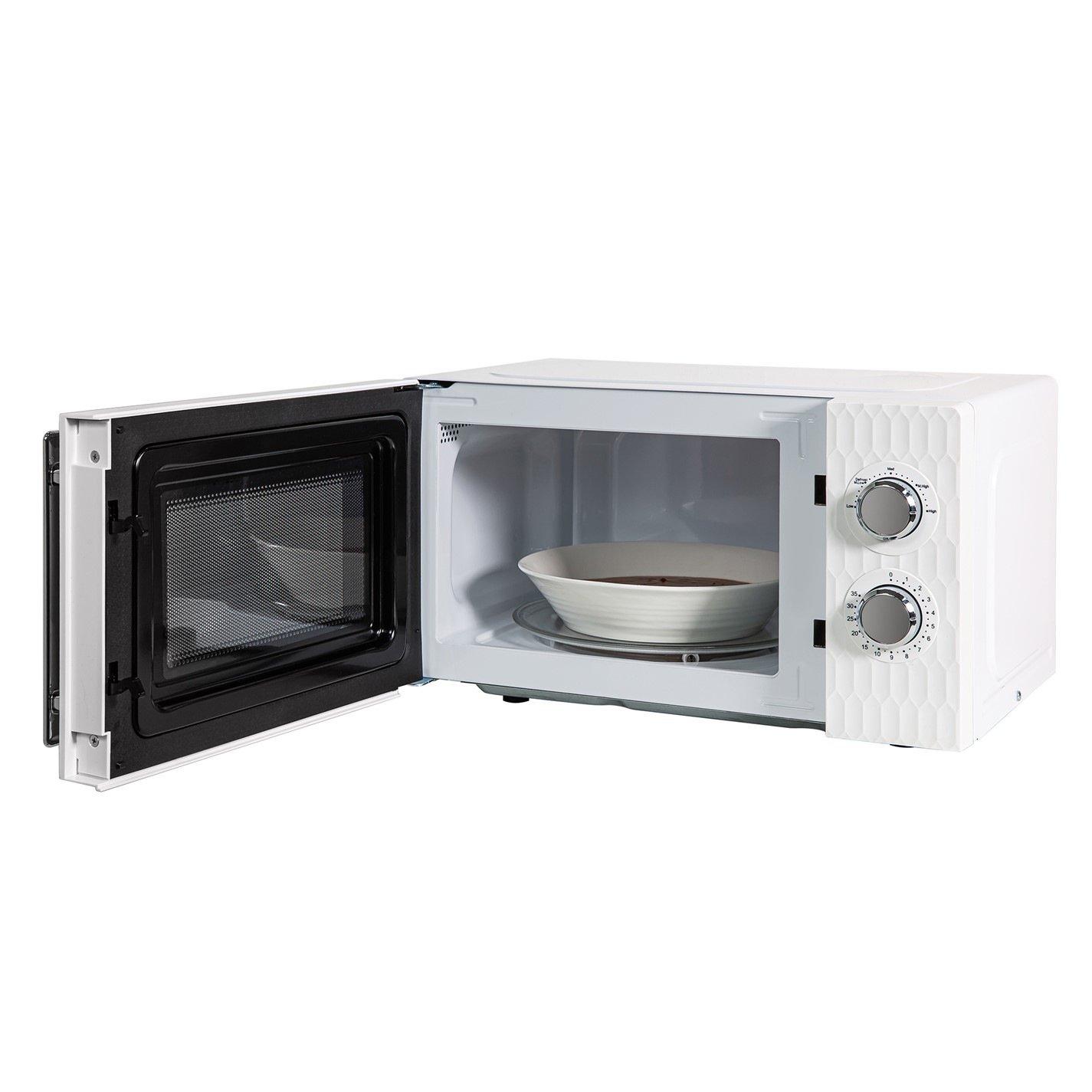 White - Russell Hobbs - RHMM715 Honeycomb Manual Microwave 17L White - 9