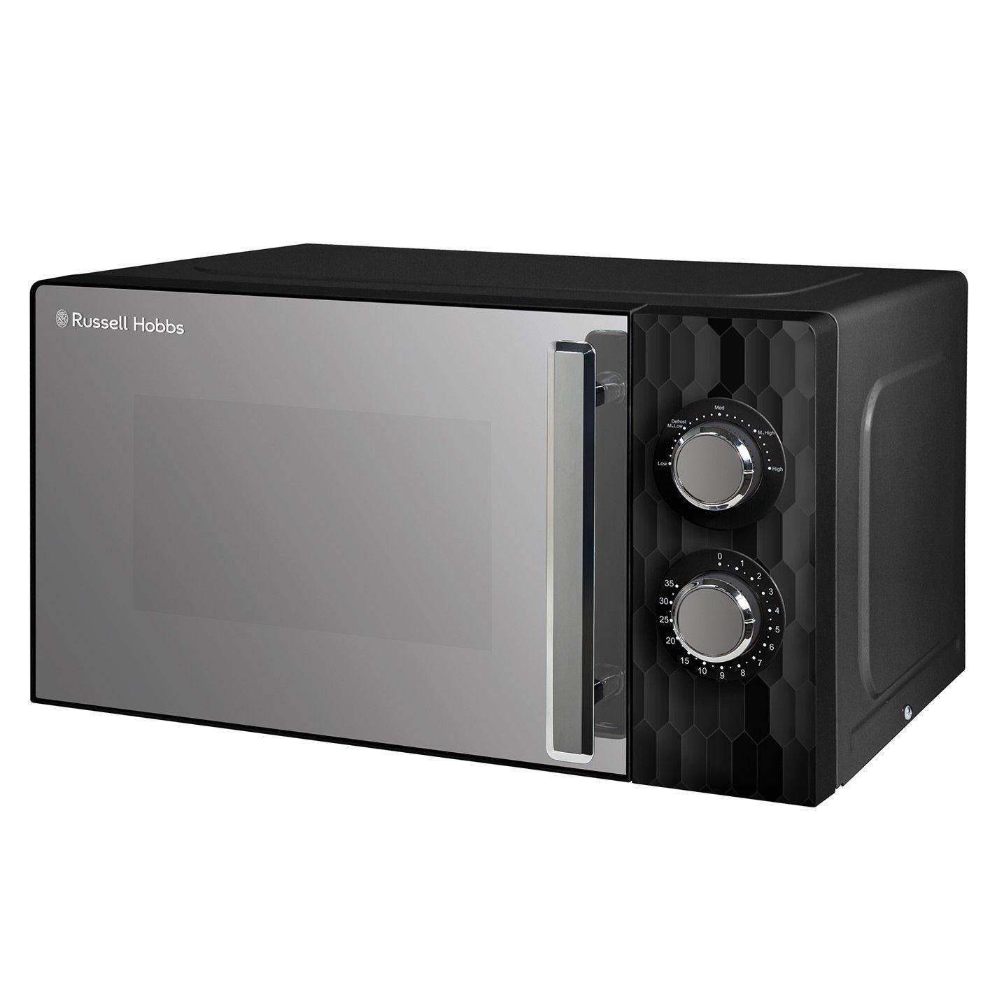 Black - Russell Hobbs - RHMM715B Honeycomb Manual Microwave 17L Black - 8