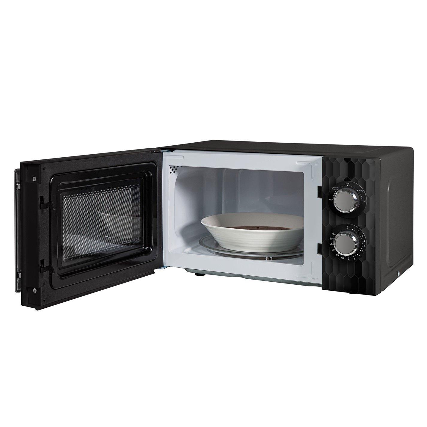 Black - Russell Hobbs - RHMM715B Honeycomb Manual Microwave 17L Black - 9