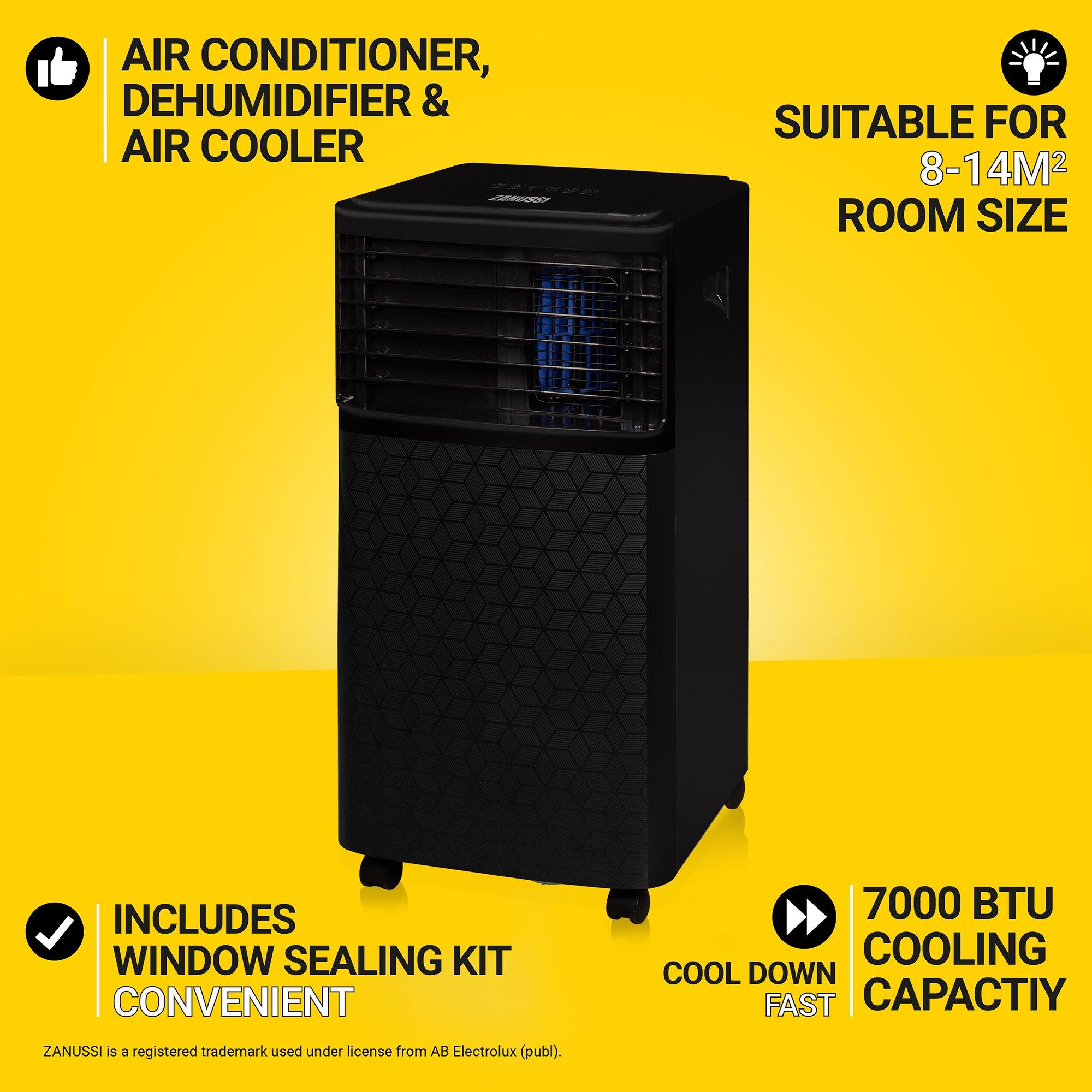 Black - Zanussi - Zanussi ZPAC7001B Portable Air Conditioner - 3