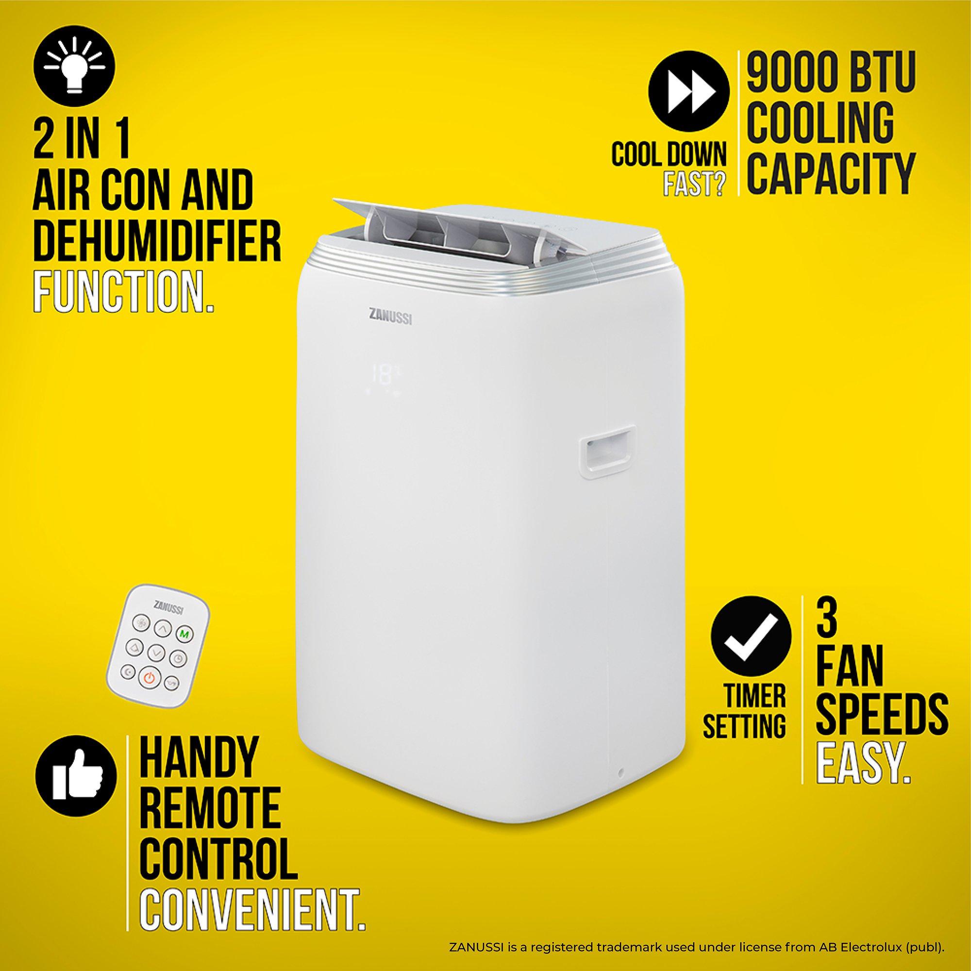 White - Zanussi - ZANUSSI ZPAC9002 2in1 Portable Air Conditioner - 5