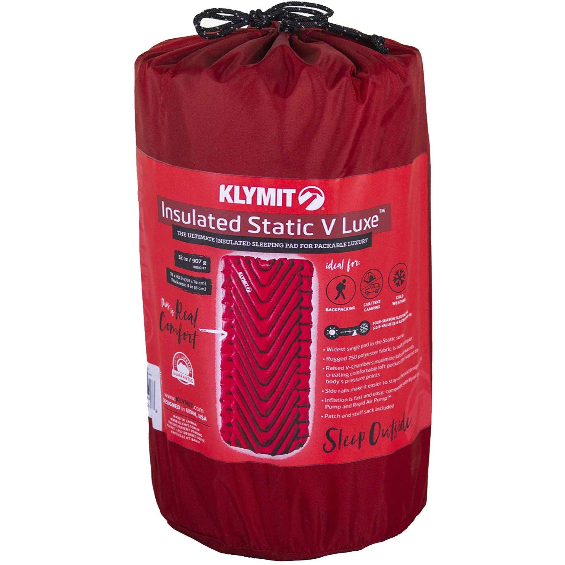 Red - Klymit - Insulated Static V Luxe Sleeping Pad - 4