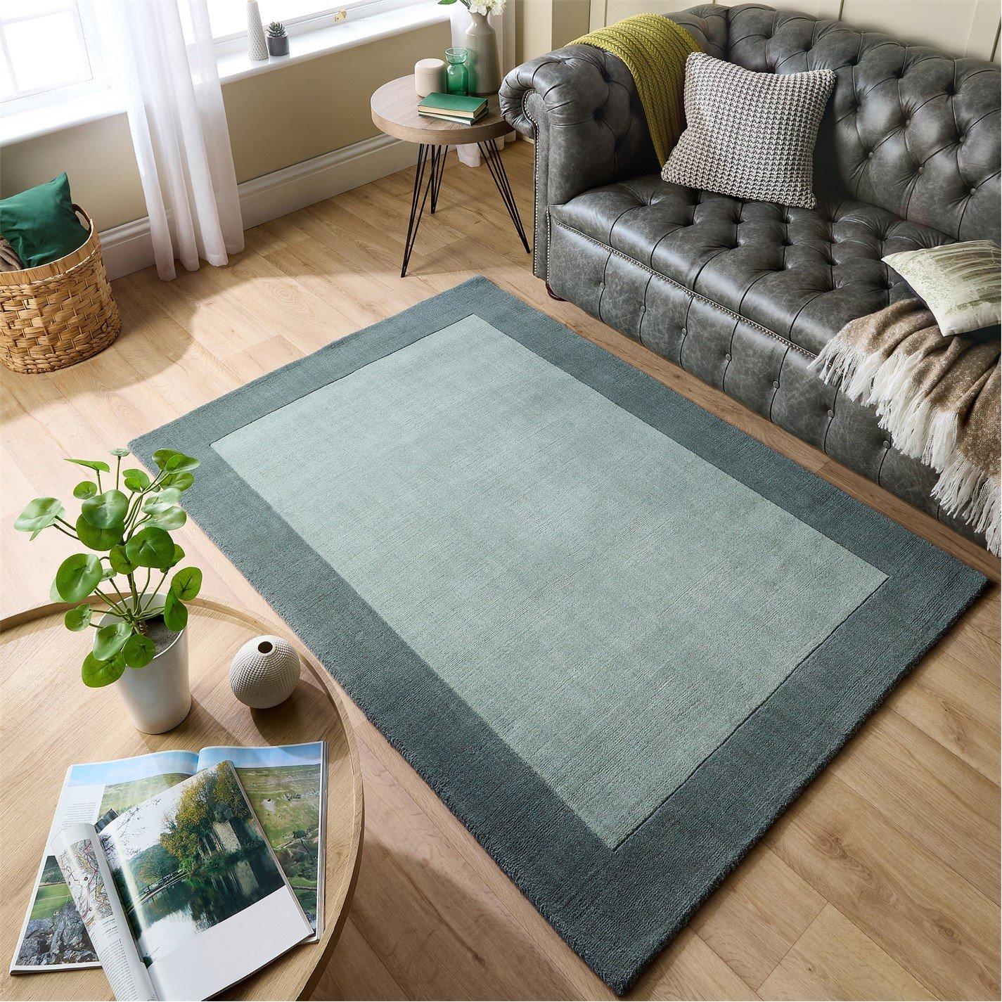Sage Green - Origins - Borders Rug - 1