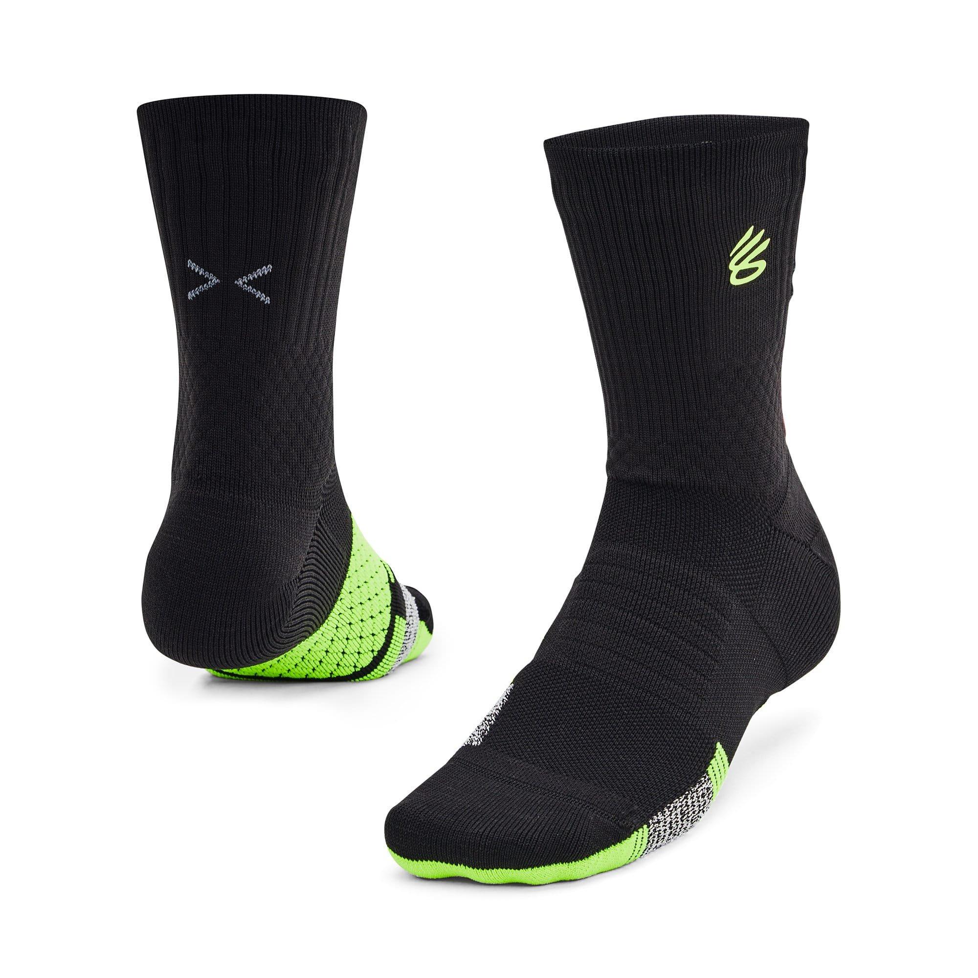 Black - Under Armour - Curry Armour Dry Playmaker Mid Crew Socks - 1