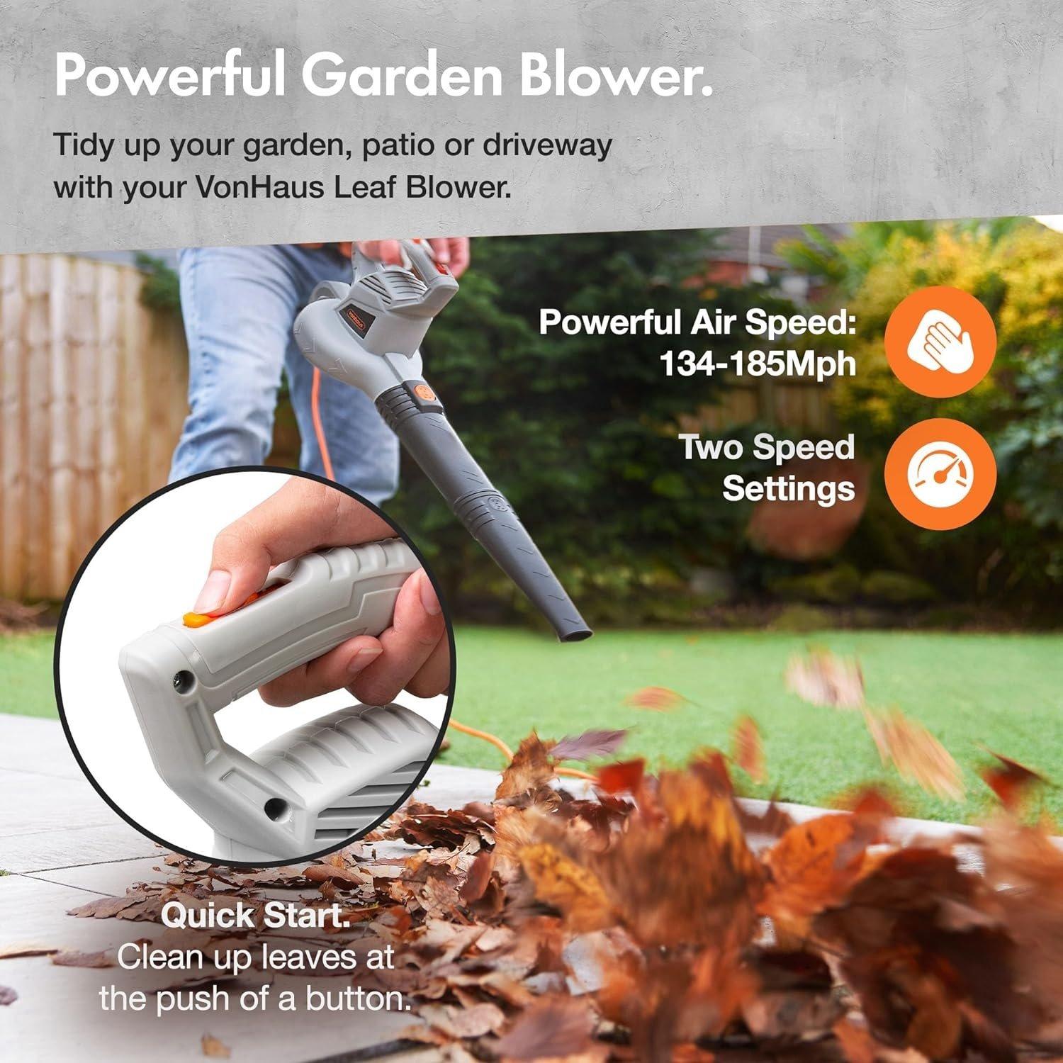 Grey - VonHaus - VonHaus Corded Leaf Blower - 3