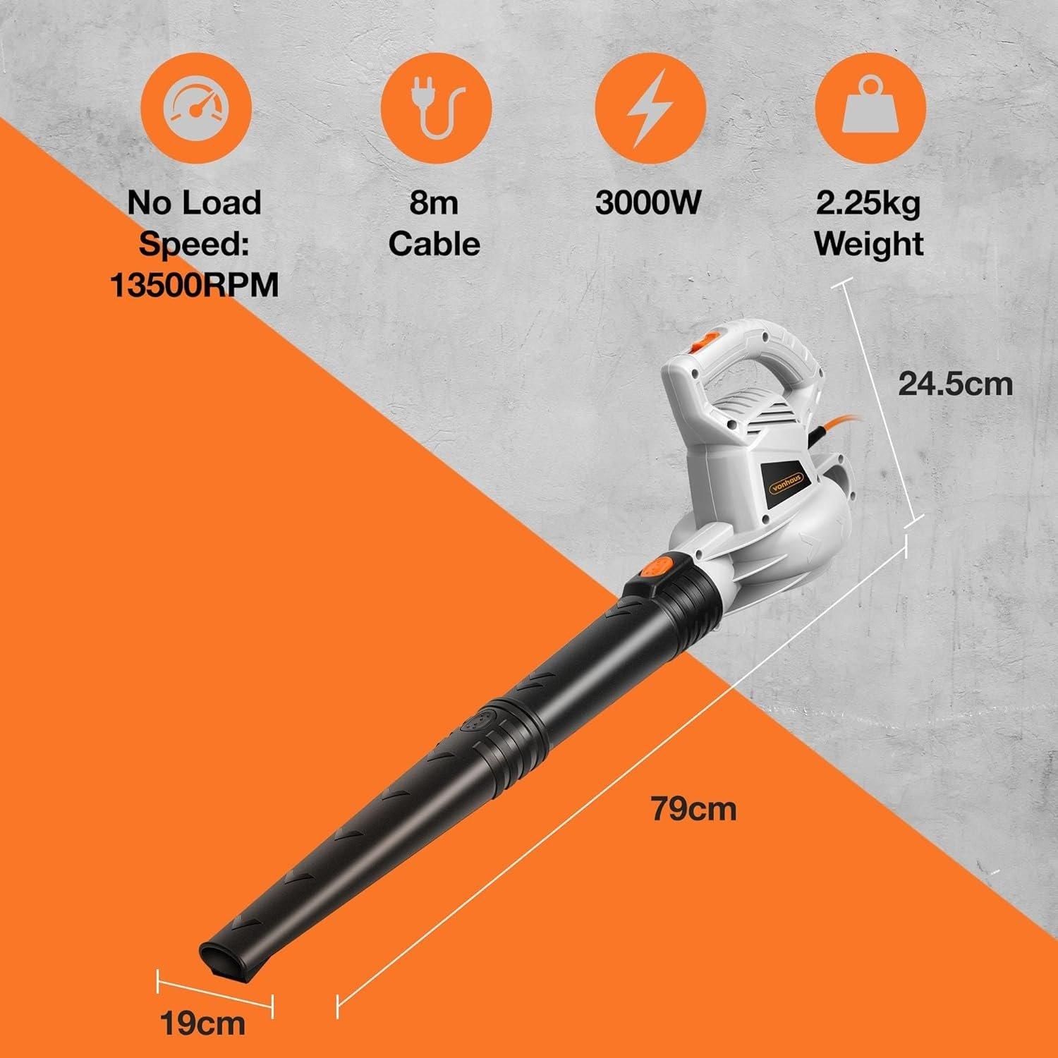 Grey - VonHaus - VonHaus Corded Leaf Blower - 7