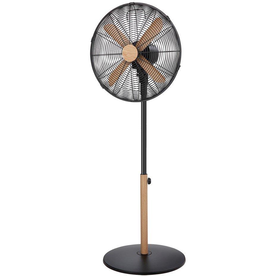 Black With Wood - Russell Hobbs - RHMPF1601WDB 16" Black Scandi Style Pedestal Fan - 7
