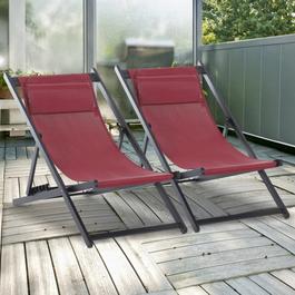 Outsunny Outsunny Set of 2 Aluminium Deckchairs
