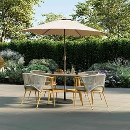 Charles Bentley Almada Rope Weave 4 Seater Dining Set