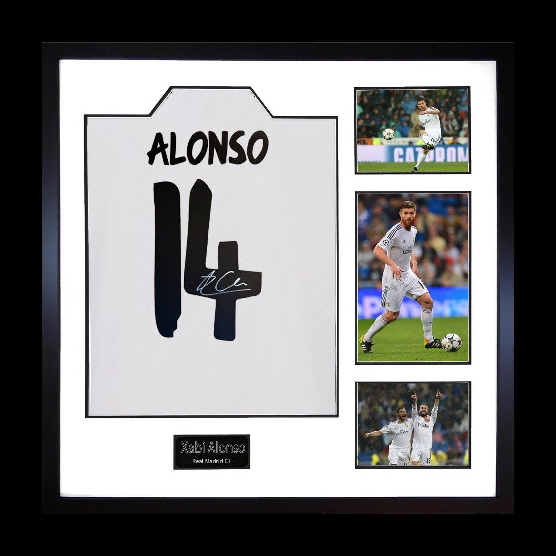White - The Fan Cave - Xabi Alonso Signed Real Madrid Shirt Elite Frame - 1