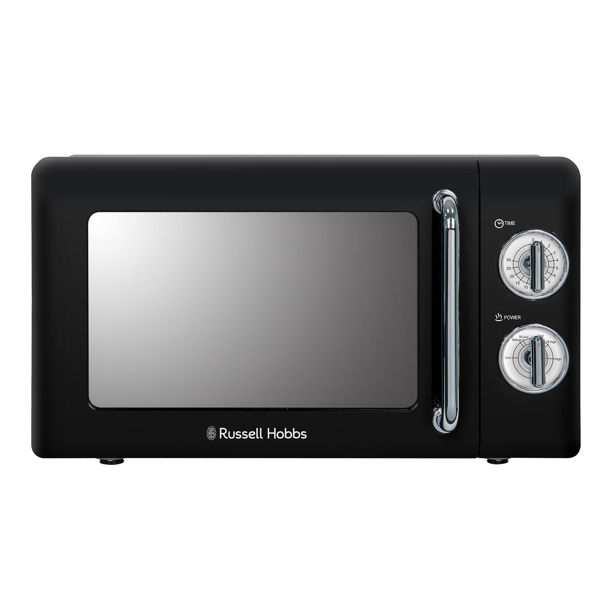 Black - Russell Hobbs - RHRETMM705B-N 17L Compact Retro Manual Microwave - 1