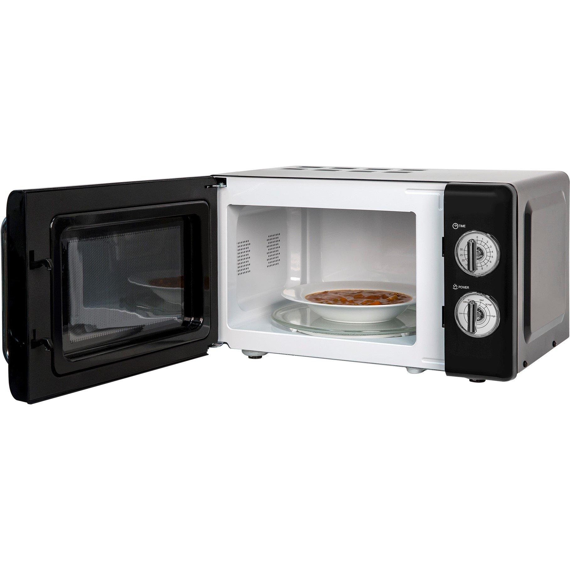 Black - Russell Hobbs - RHRETMM705B-N 17L Compact Retro Manual Microwave - 7