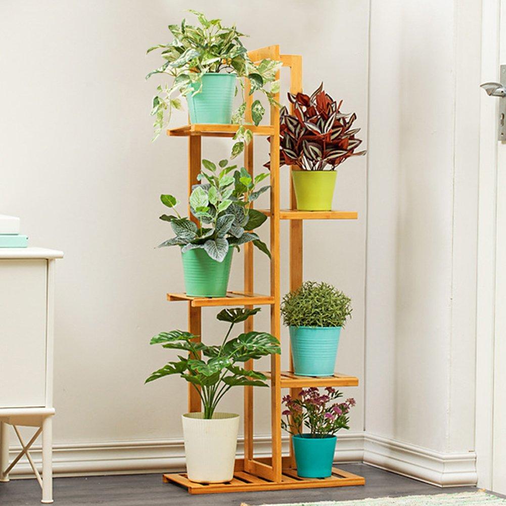 Brown - LIFE IDEAS - Rustic Wooden Multi-Tiered Potted Plant Stand - 4