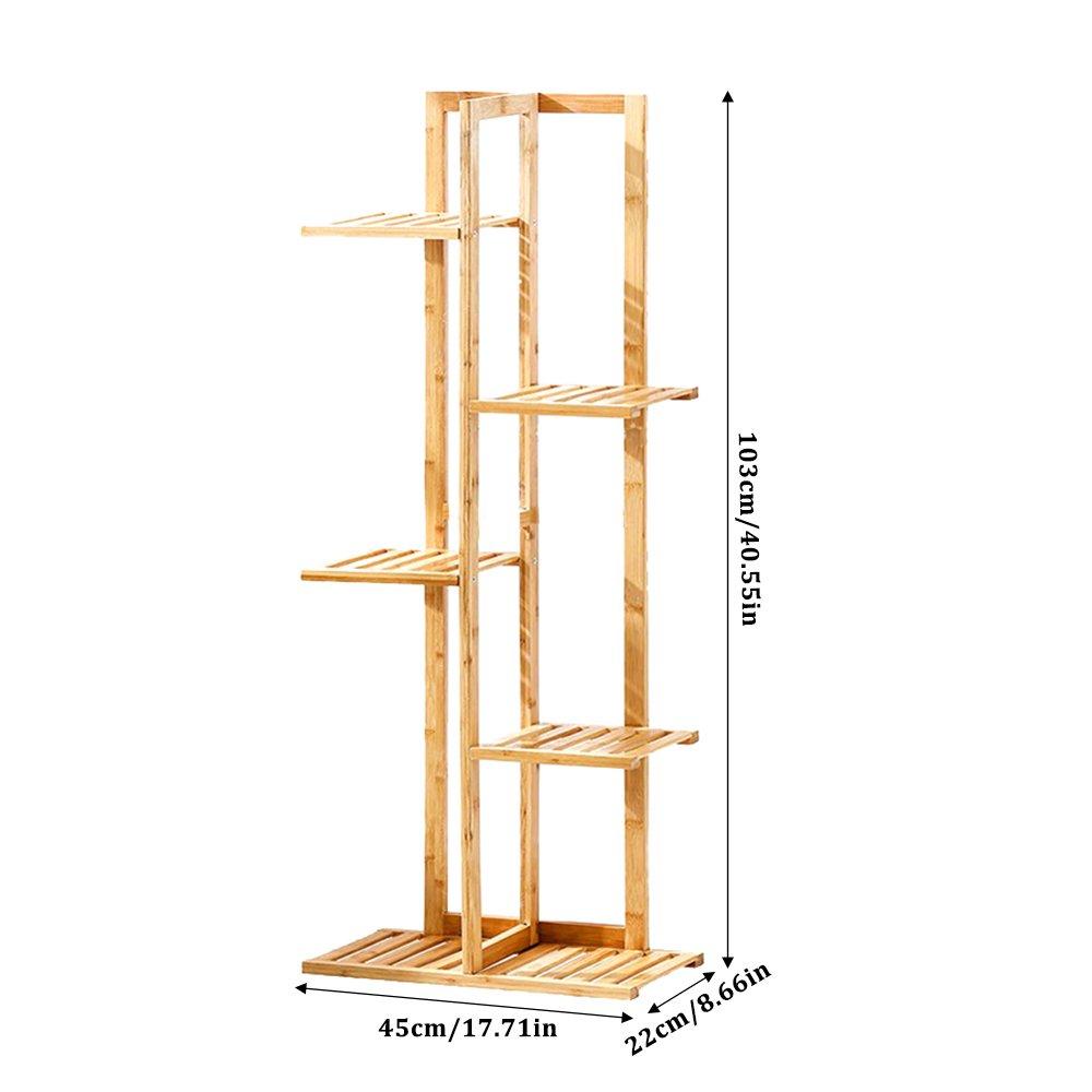 Brown - LIFE IDEAS - Rustic Wooden Multi-Tiered Potted Plant Stand - 5