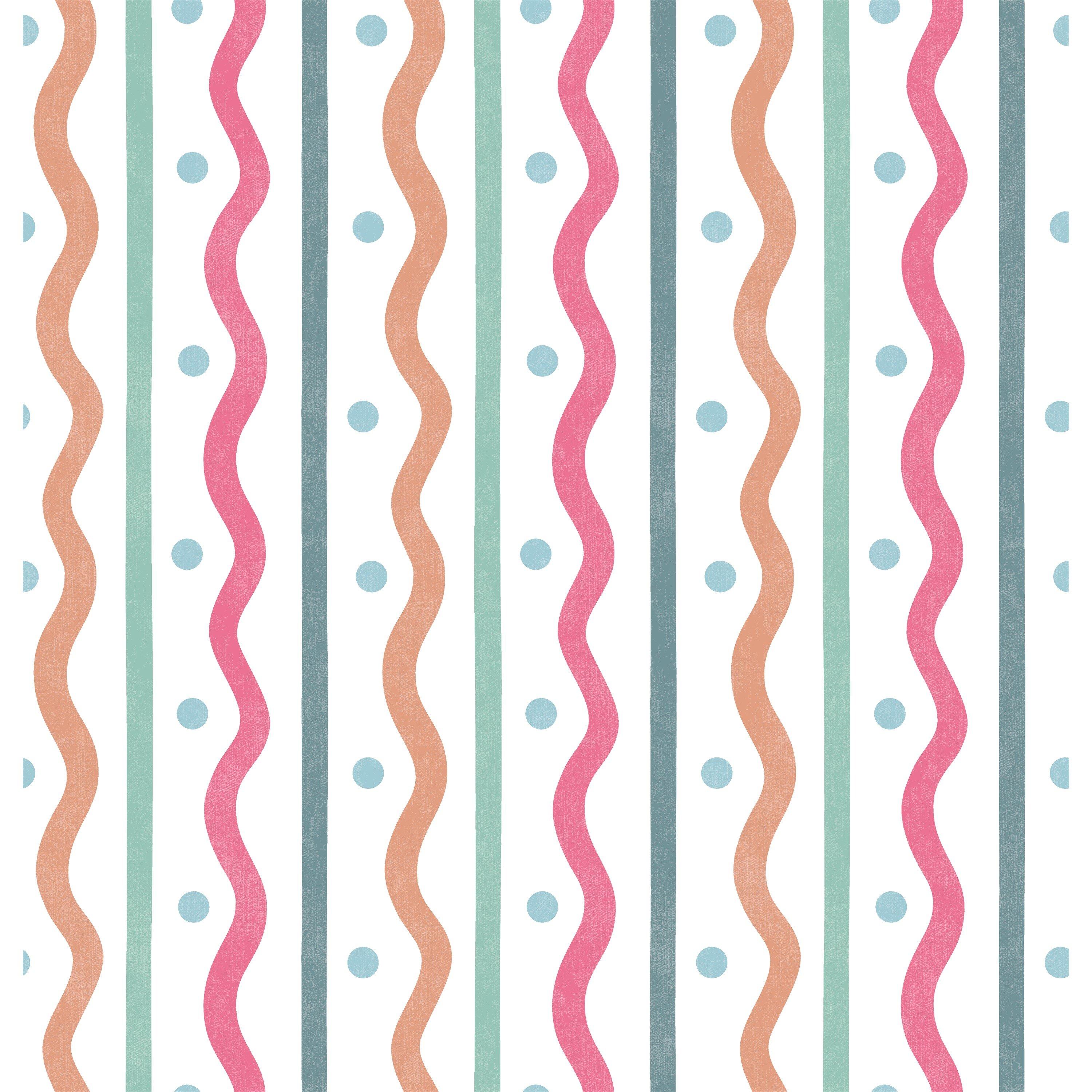 Orange - Arthouse - Squiggle Stripe Rust Multi Wallpaper - 1