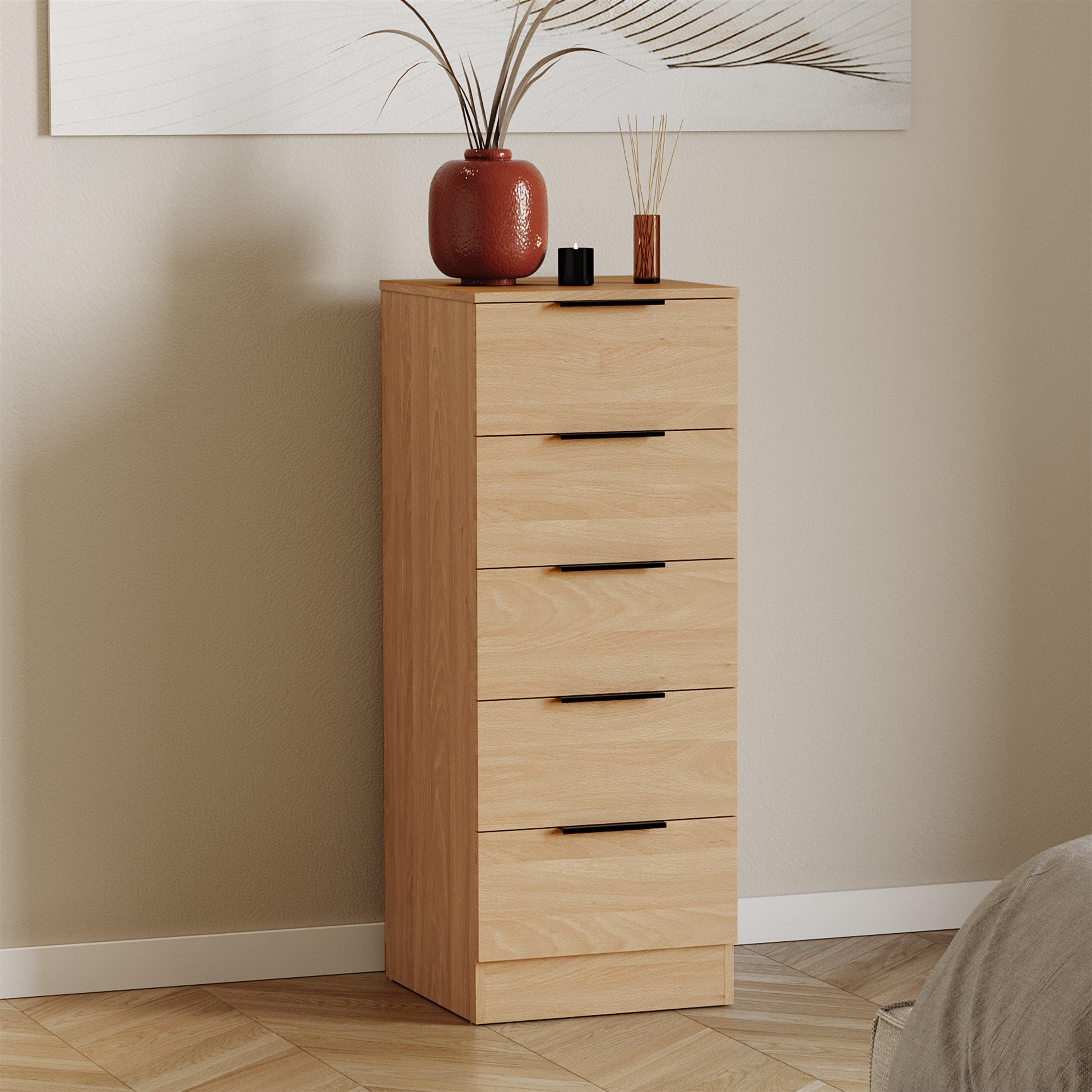Trega 5 Drawer Narrow Chest of Drawers