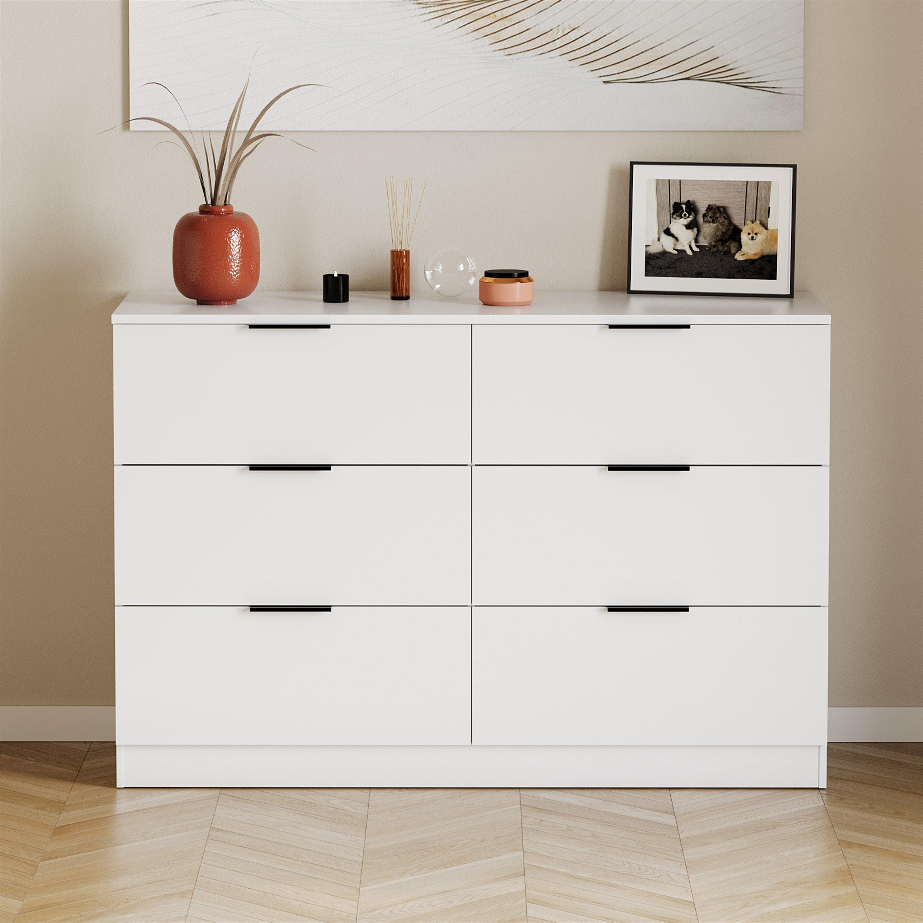 White - Lassic - Trega 6 Drawer Chest of Drawers - 3