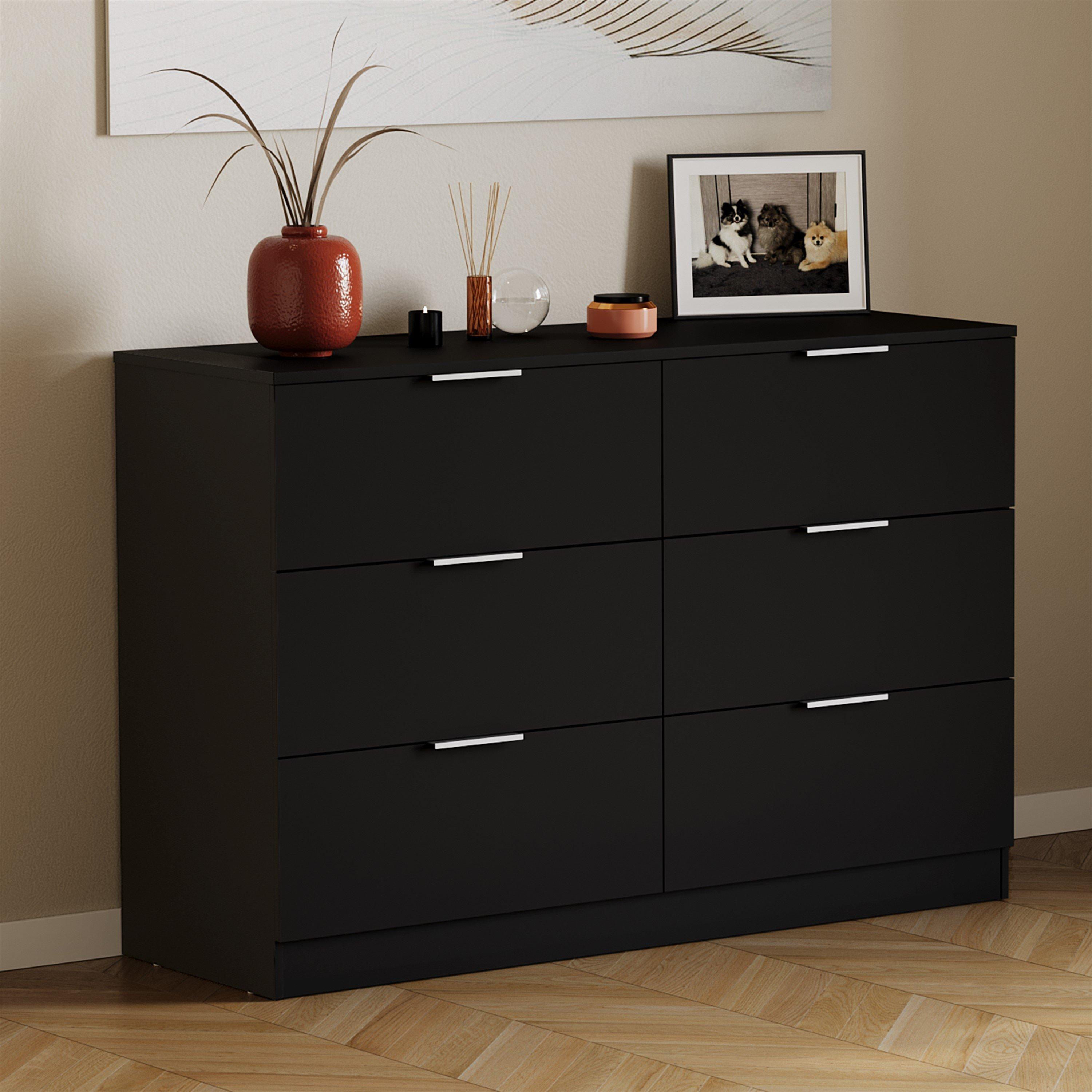 Black - Lassic - Trega 6 Drawer Chest of Drawers - 1