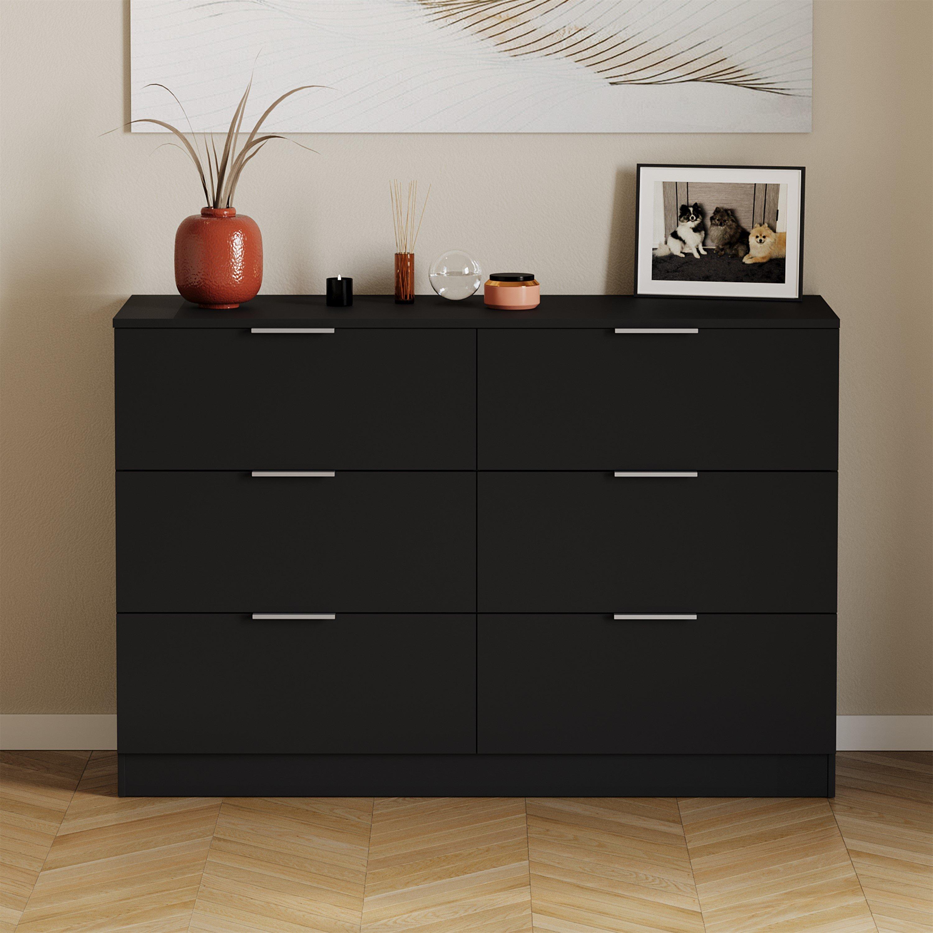 Black - Lassic - Trega 6 Drawer Chest of Drawers - 3