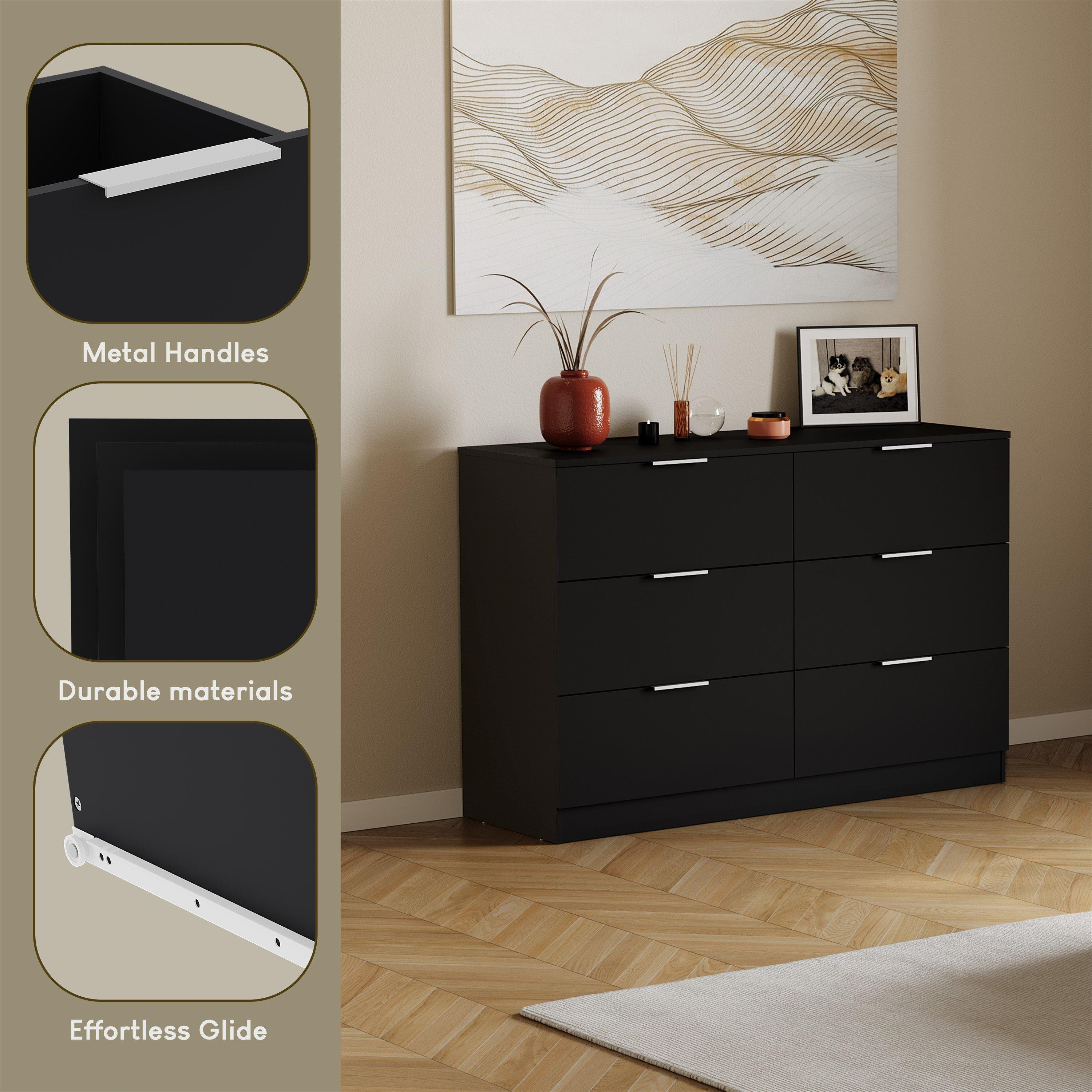 Black - Lassic - Trega 6 Drawer Chest of Drawers - 7