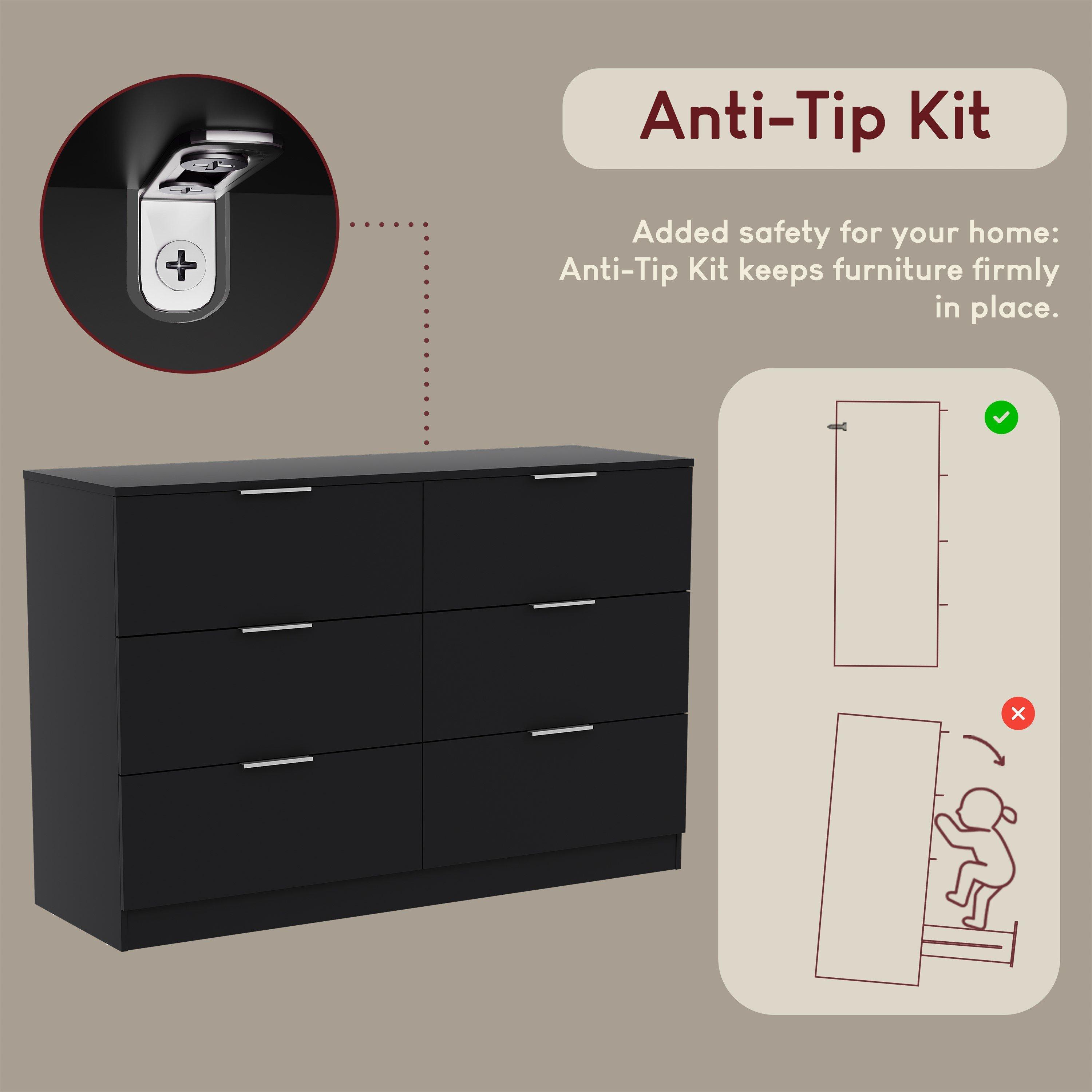 Black - Lassic - Trega 6 Drawer Chest of Drawers - 8