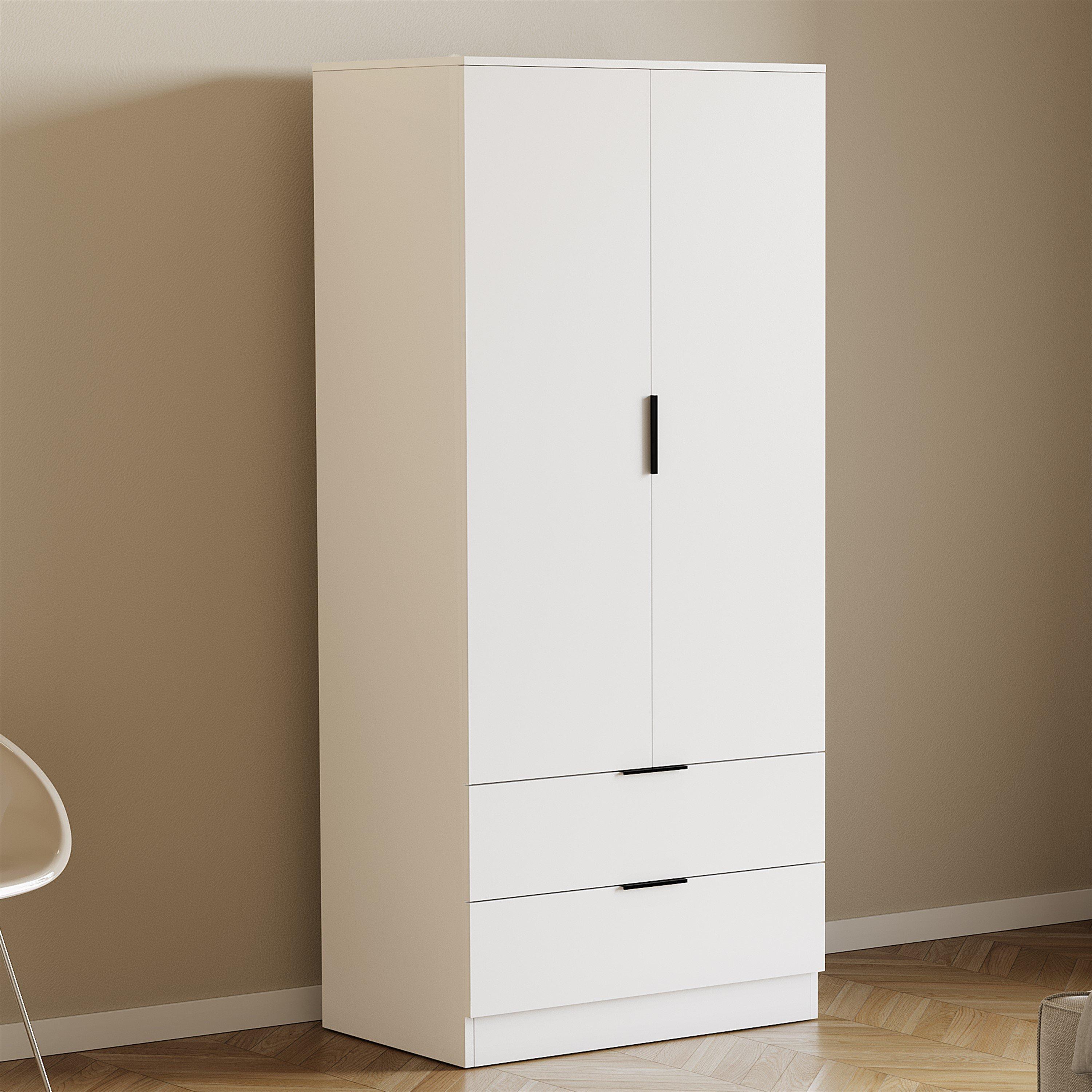 White - Lassic - Trega 2 Door 2 Drawer Wardrobe - 1