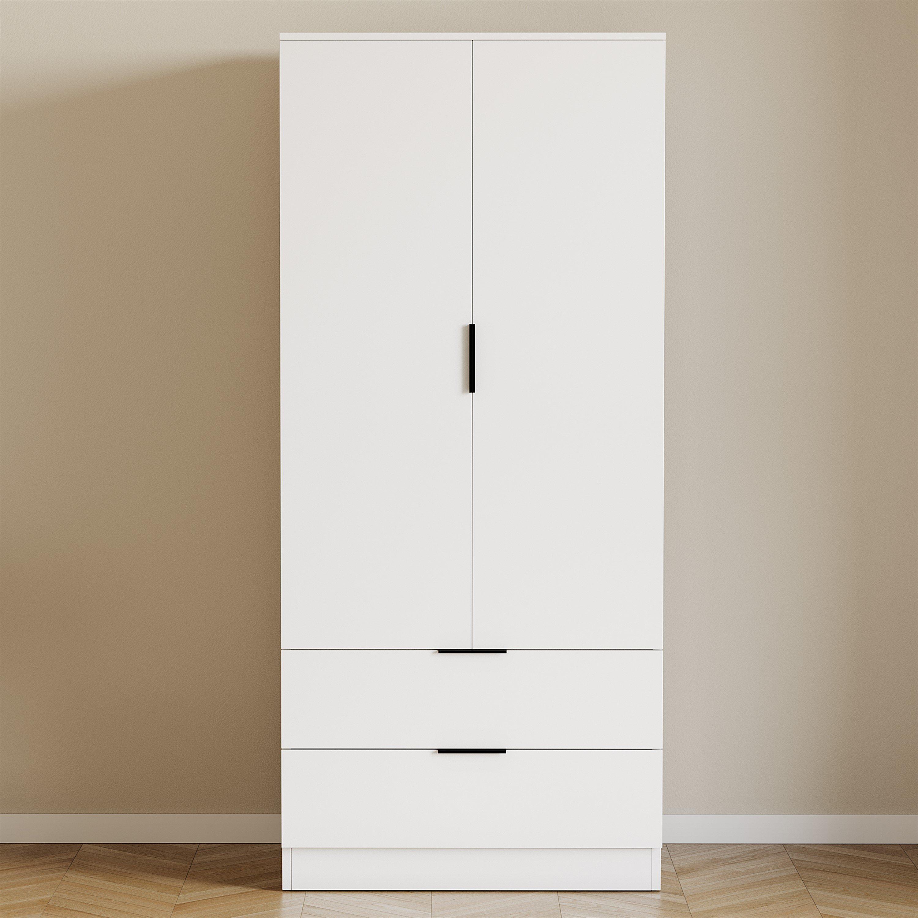 White - Lassic - Trega 2 Door 2 Drawer Wardrobe - 6