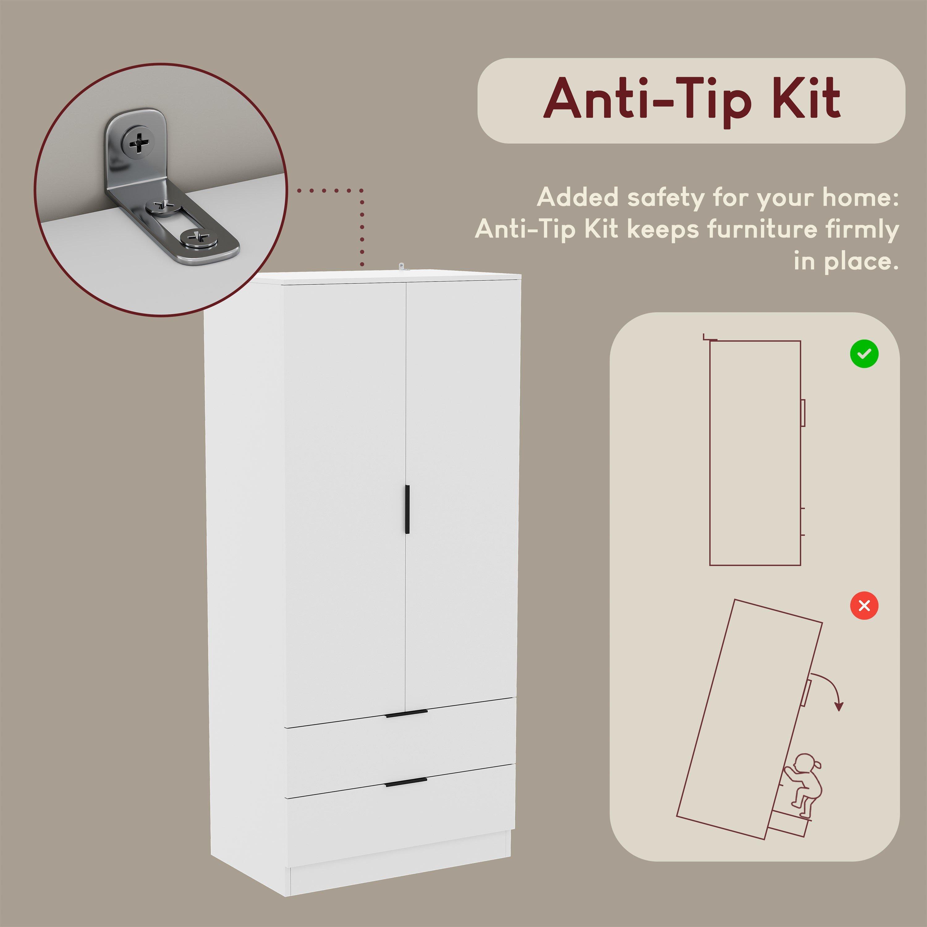 White - Lassic - Trega 2 Door 2 Drawer Wardrobe - 8