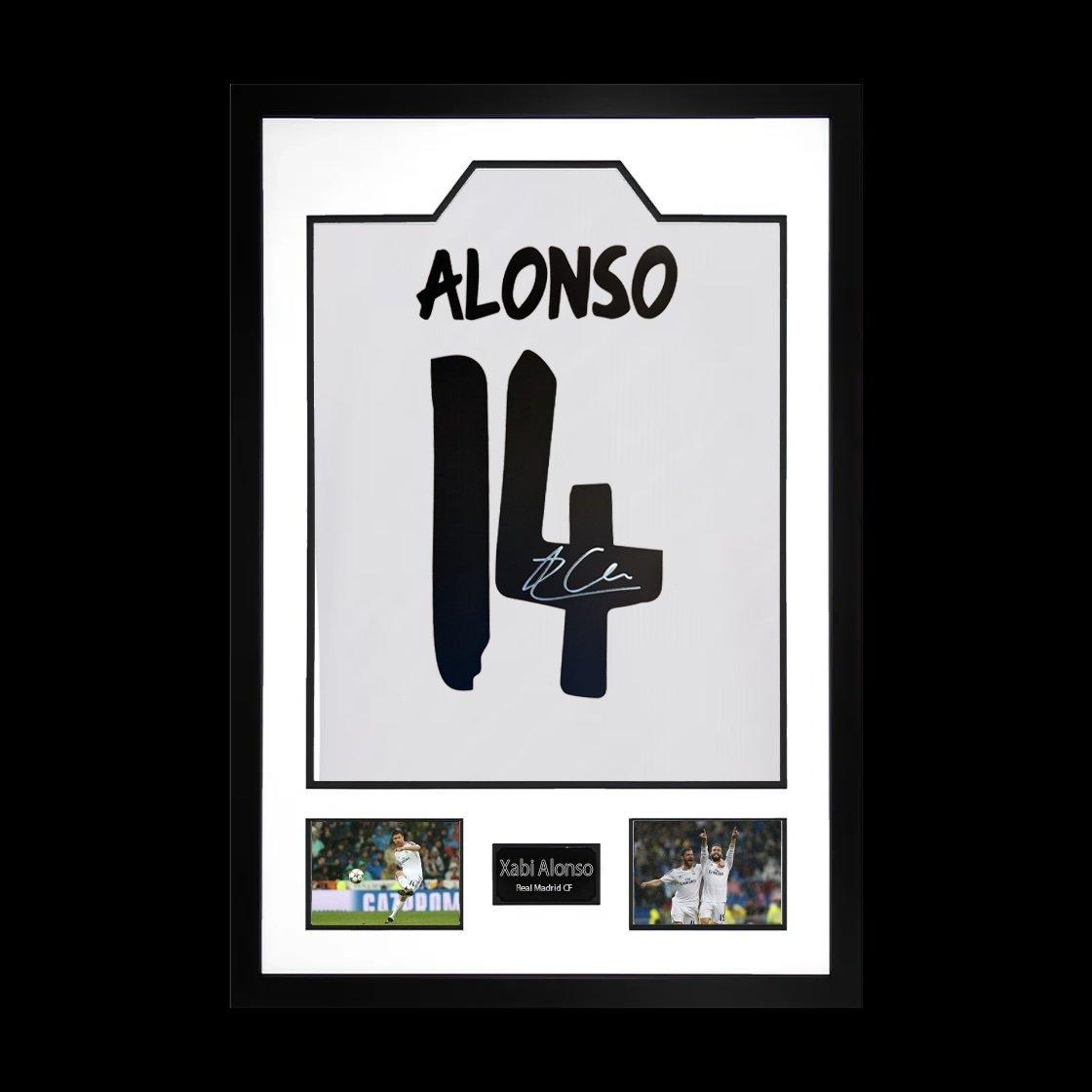 The Fan Cave Xabi Alonso Signed Real Madrid Shirt Premium Frame - White - 850x600mm