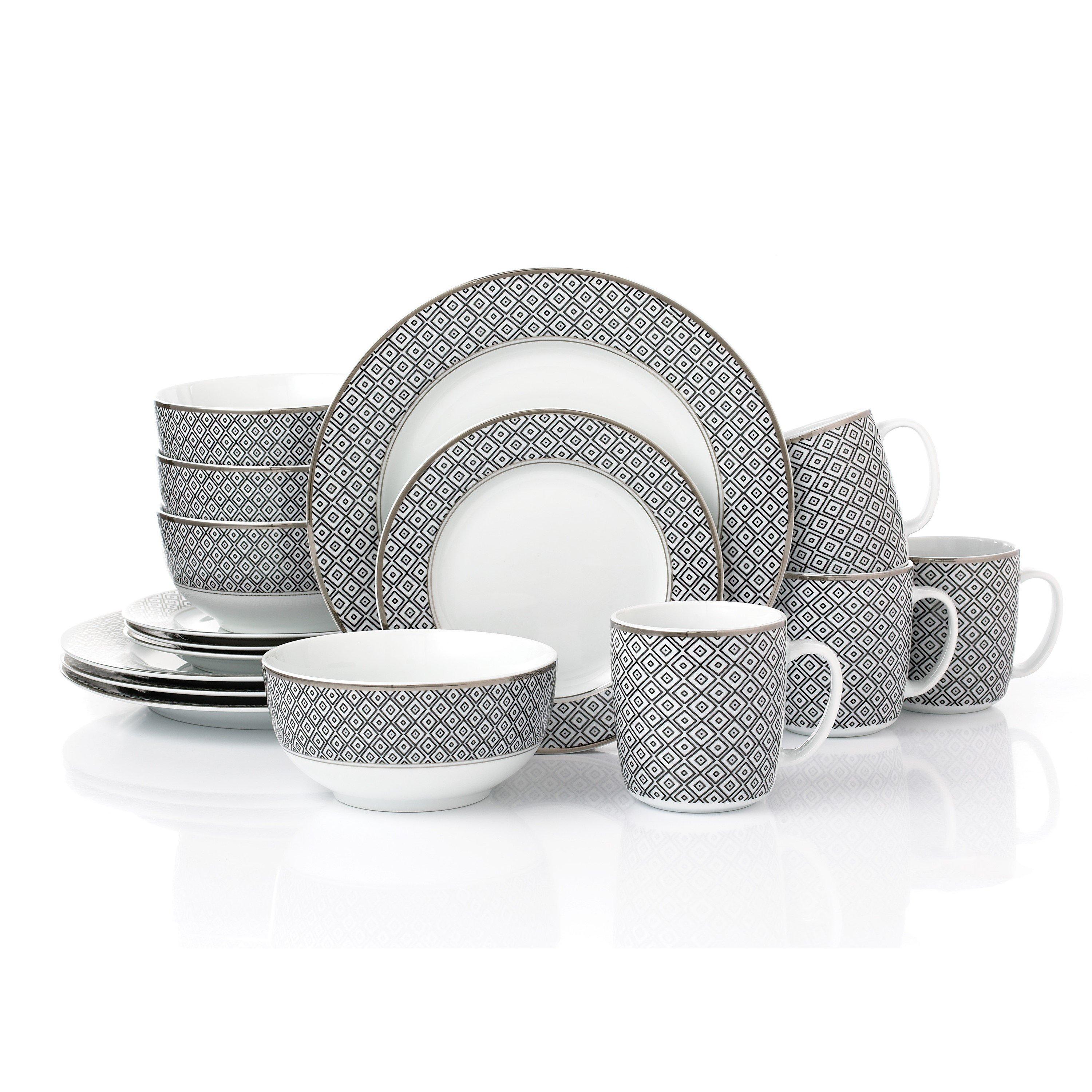 Black - Waterside - 16pc Black Diamond with Platinum Rim - 1