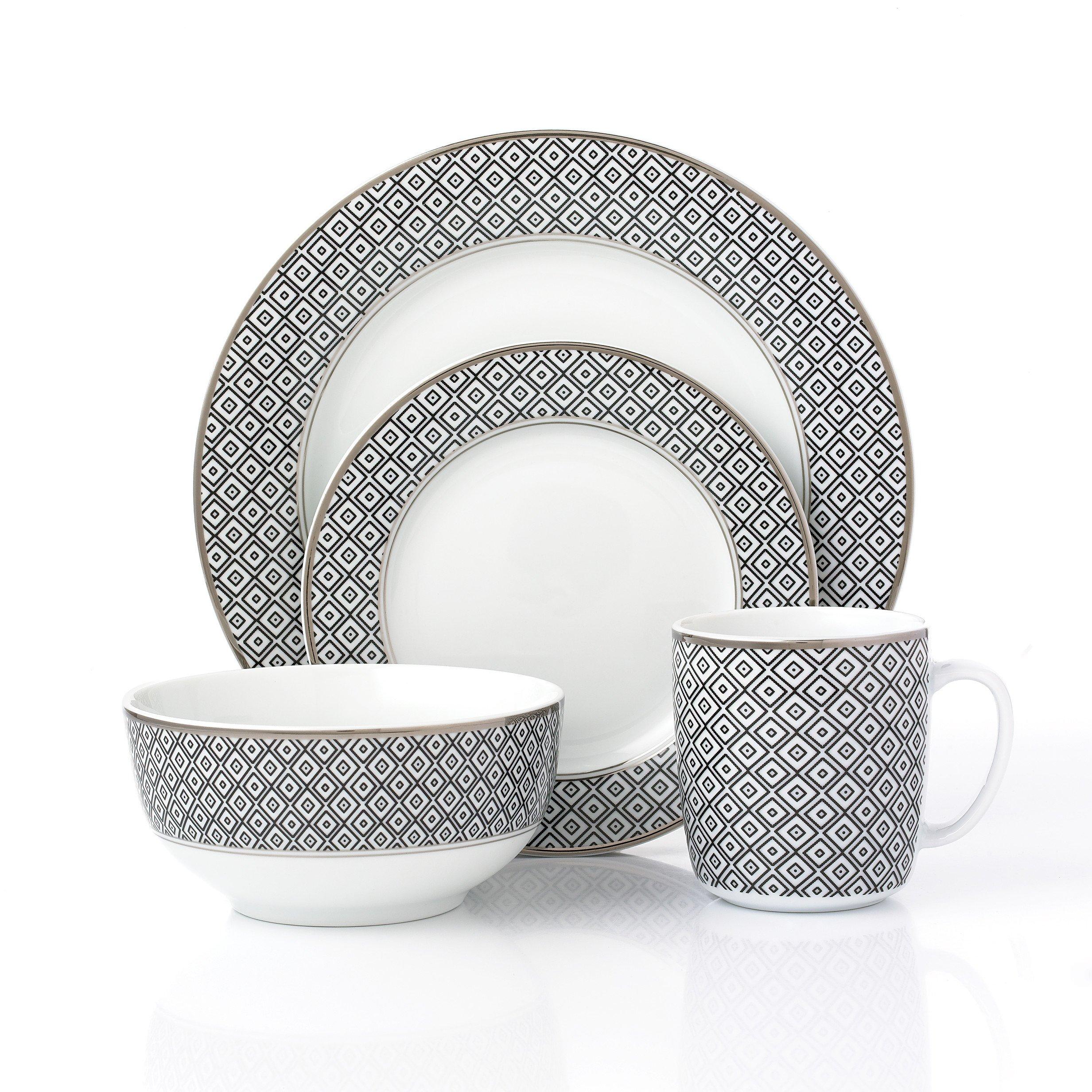 Black - Waterside - 16pc Black Diamond with Platinum Rim - 3