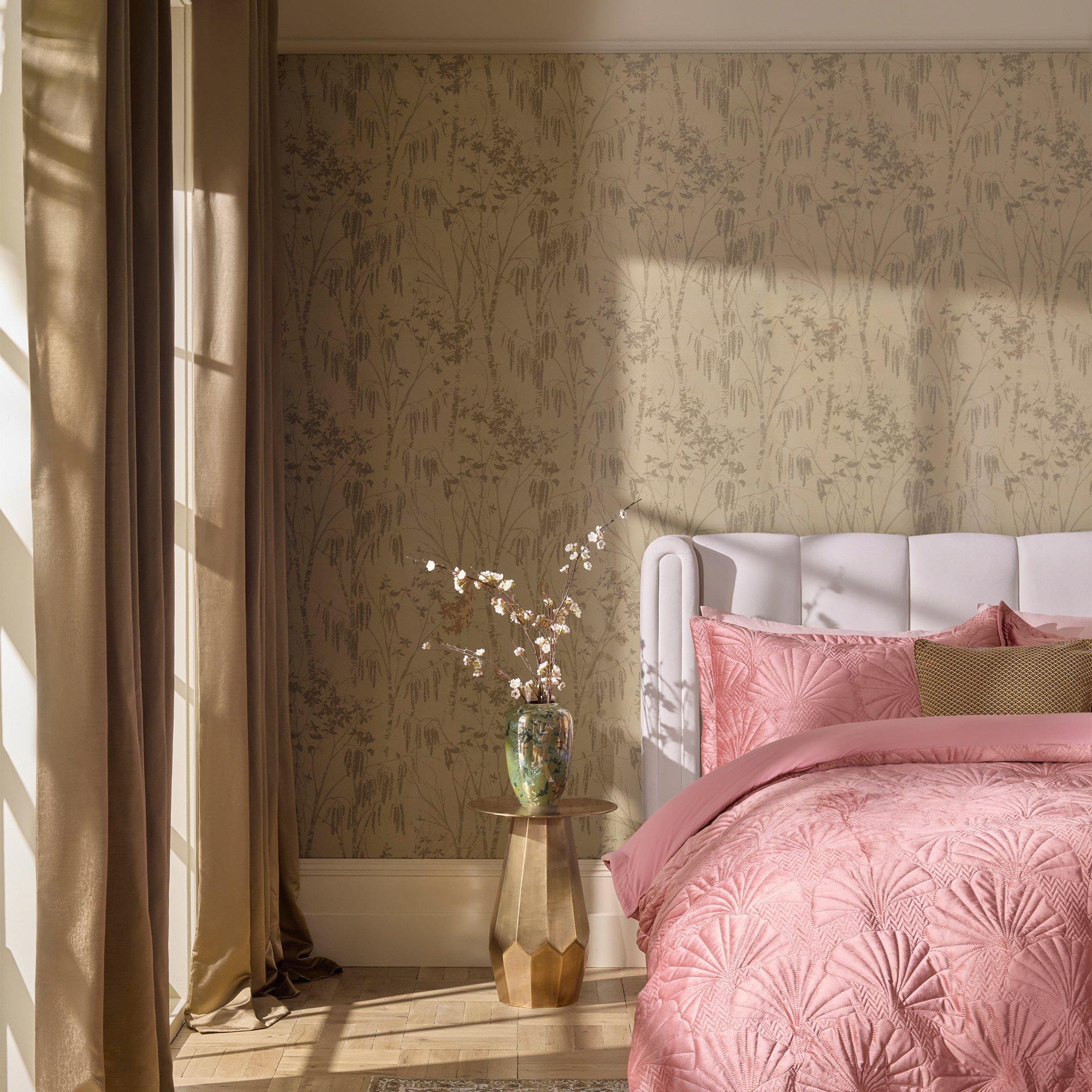 Next Time Travel Trees Gold Wallpaper