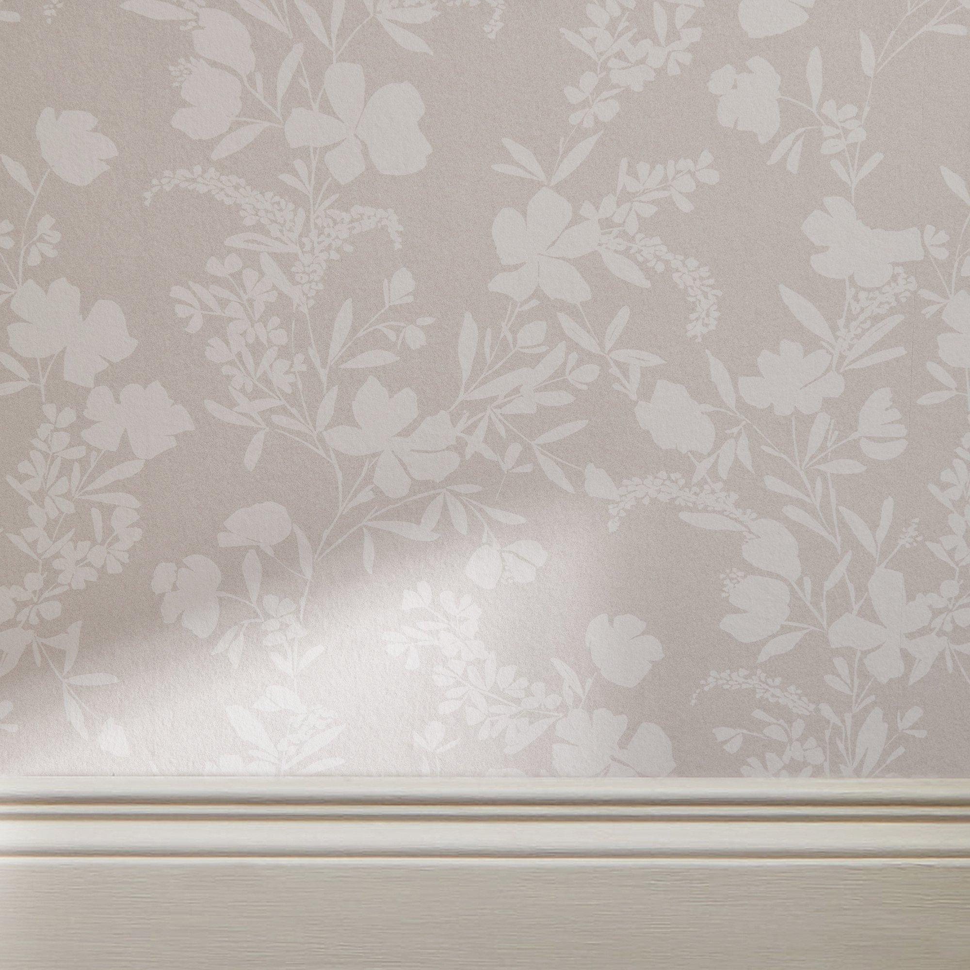 Cream - Next - Silhouette Floral Neutral Wallpaper - 4