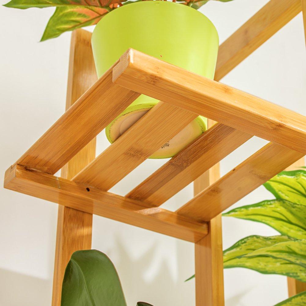 Brown - LIFE IDEAS - Rustic Wooden 6-Tiered Potted Plant Stand Brown - 4