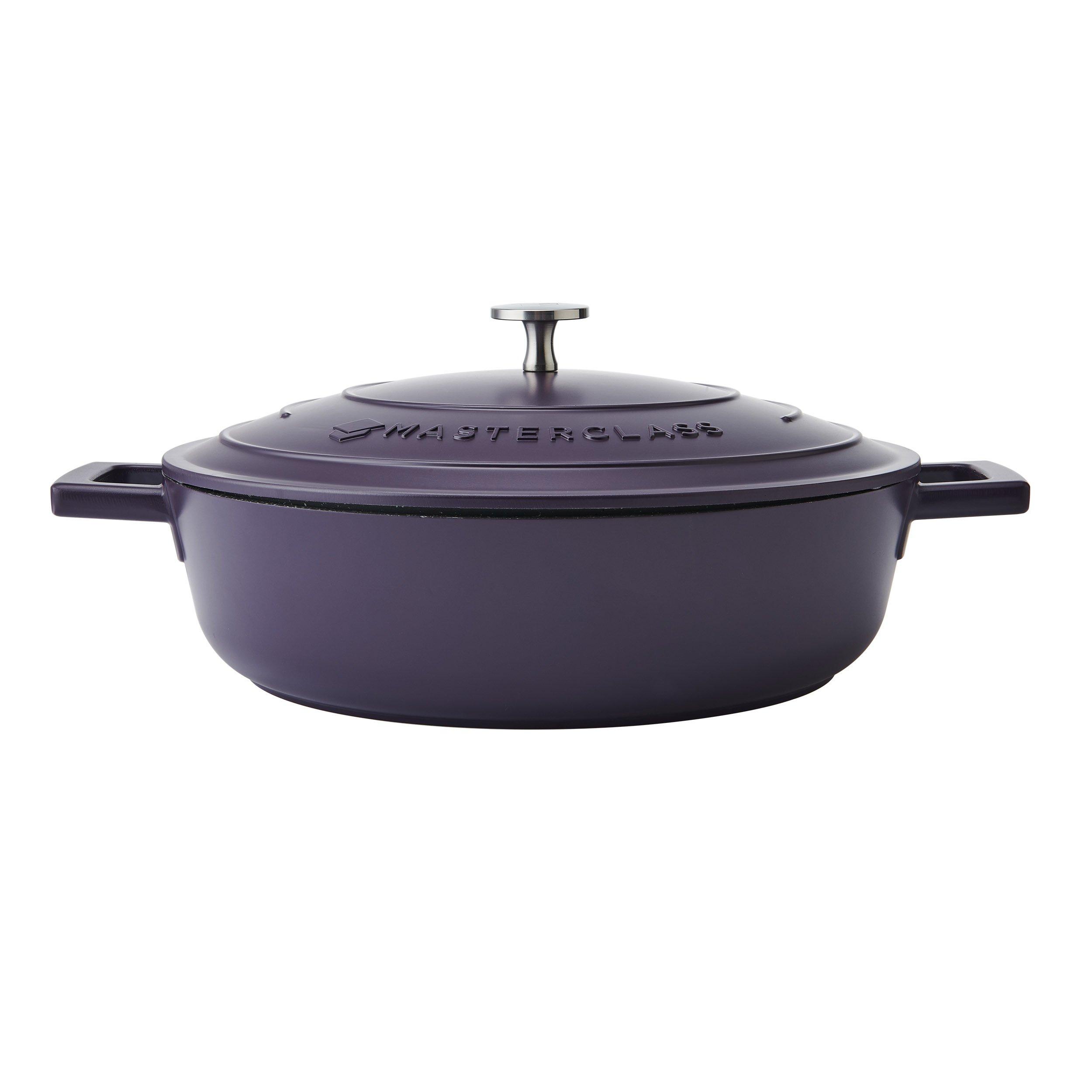 Purple - MasterClass - MasterClass Cast Aluminium Casserole Shallow 4L - 1