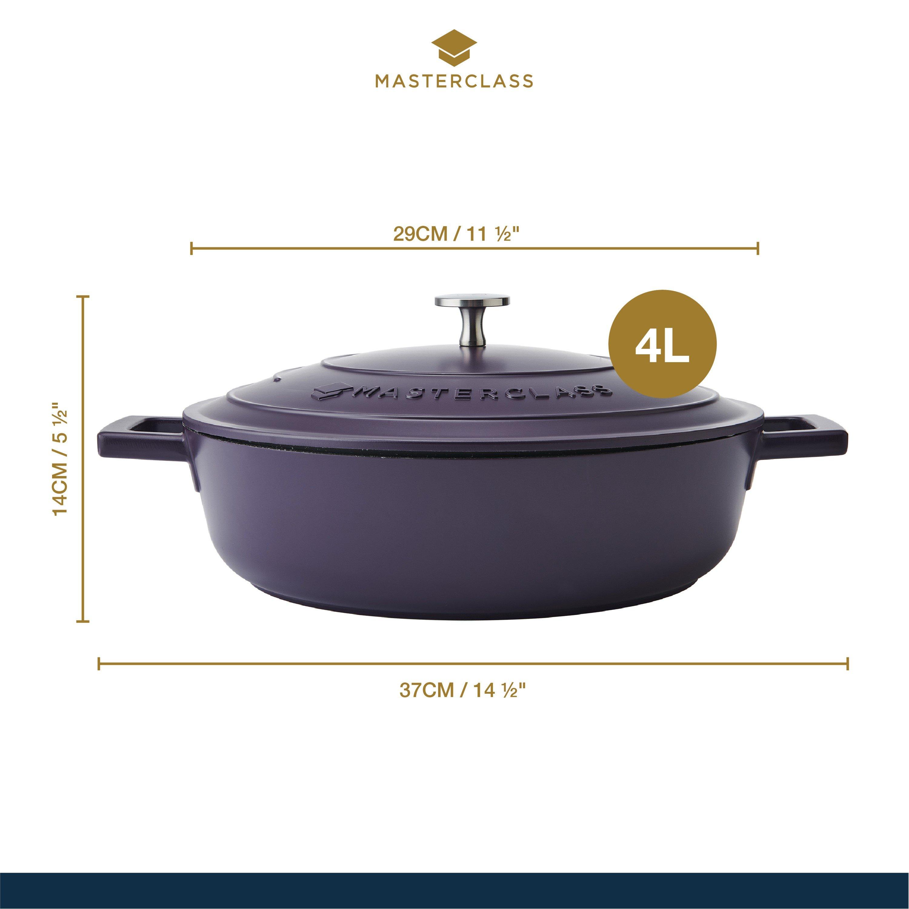Purple - MasterClass - MasterClass Cast Aluminium Casserole Shallow 4L - 2