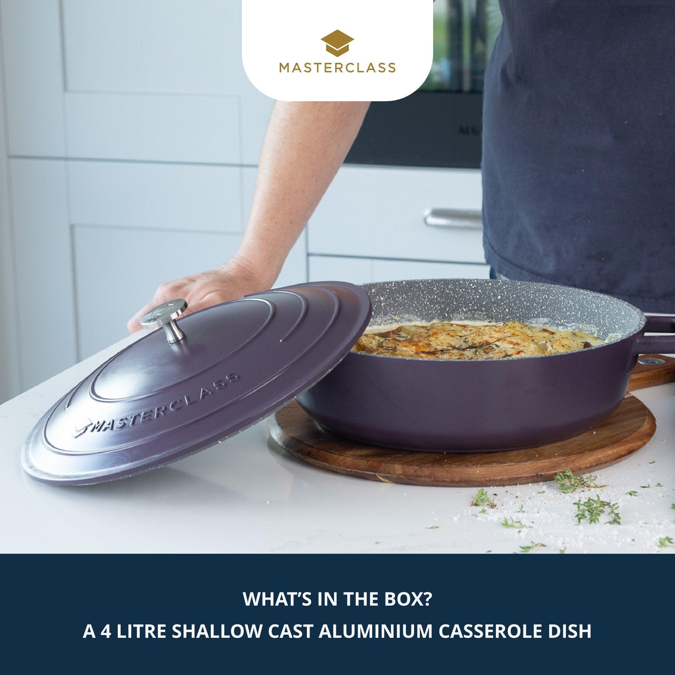 Purple - MasterClass - MasterClass Cast Aluminium Casserole Shallow 4L - 3