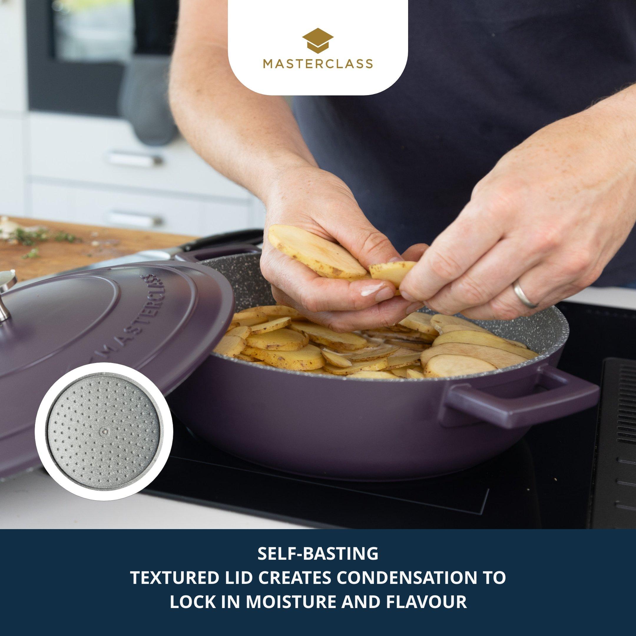 Purple - MasterClass - MasterClass Cast Aluminium Casserole Shallow 4L - 4