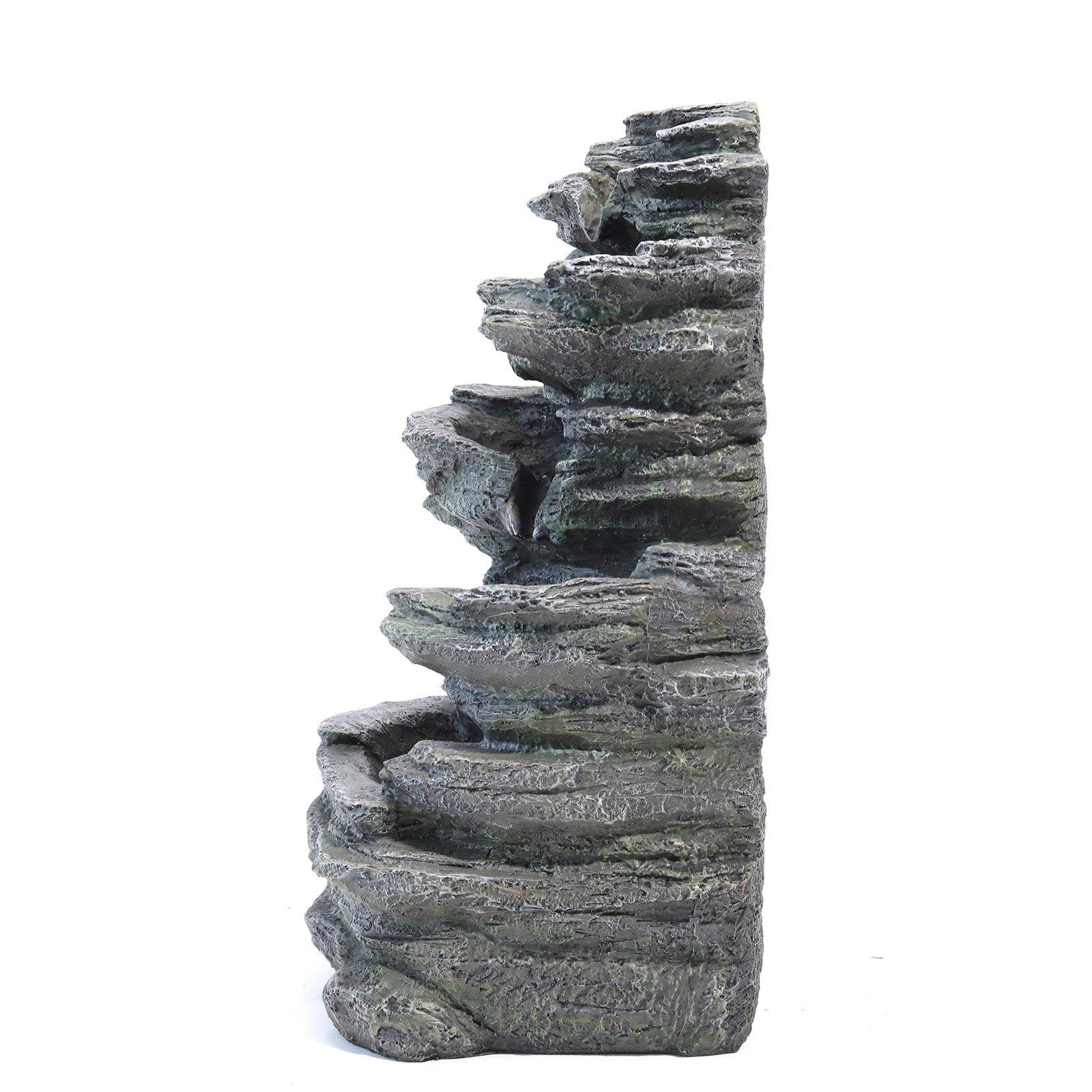 Grey - Breeins - Garden Outdoor LED Fountain Rockery Decor - 5