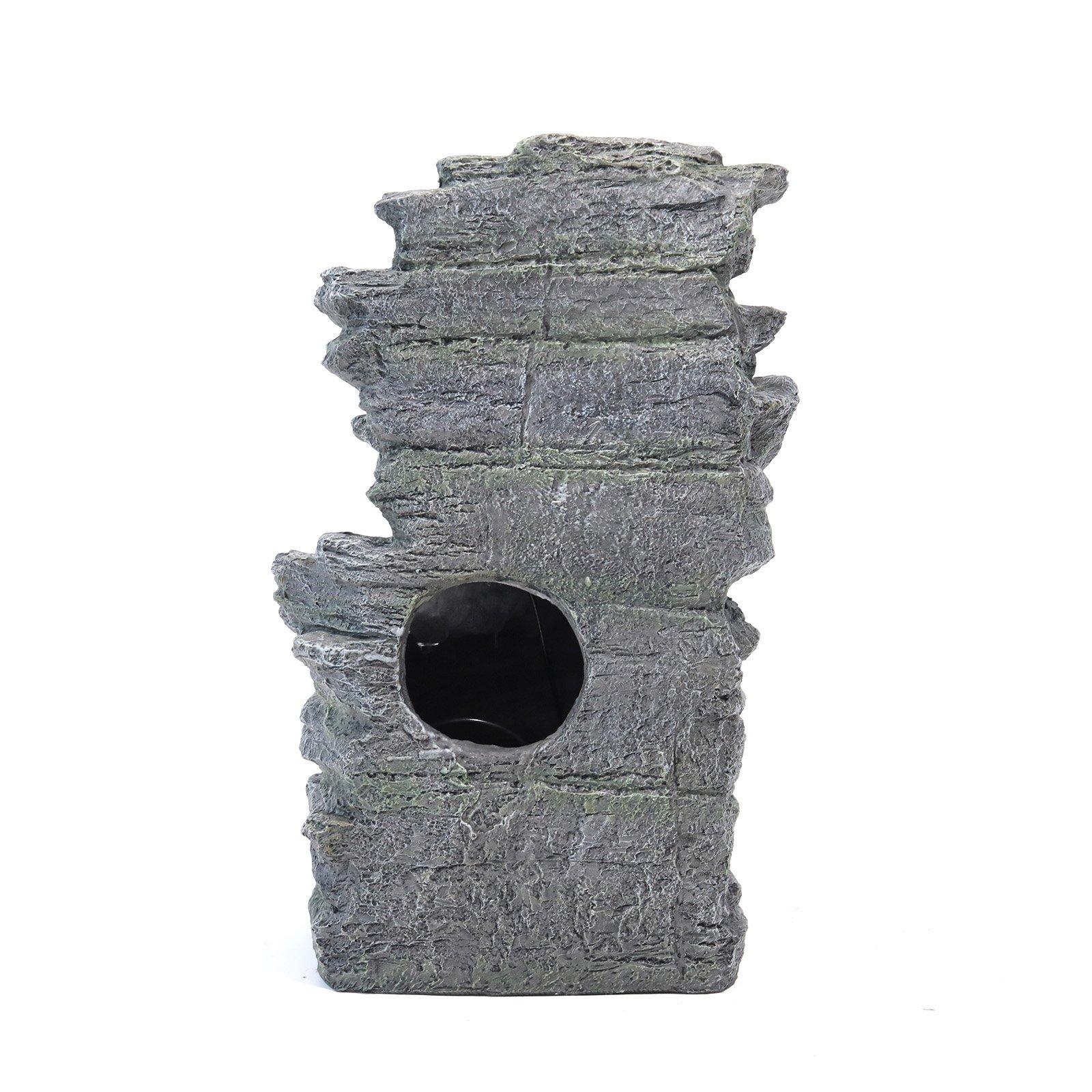 Grey - Breeins - Garden Outdoor LED Fountain Rockery Decor - 6